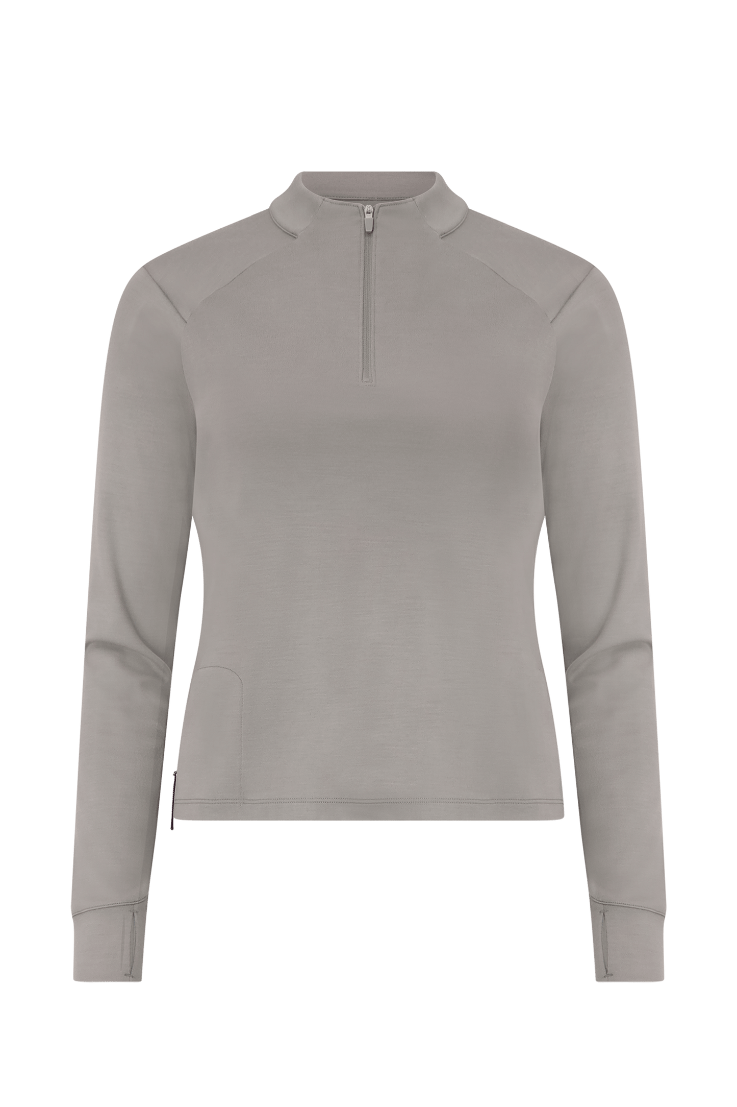 Literary Sport - Jorie Womens Long Sleeve Quarter Zip Running T-Shirt - Grey