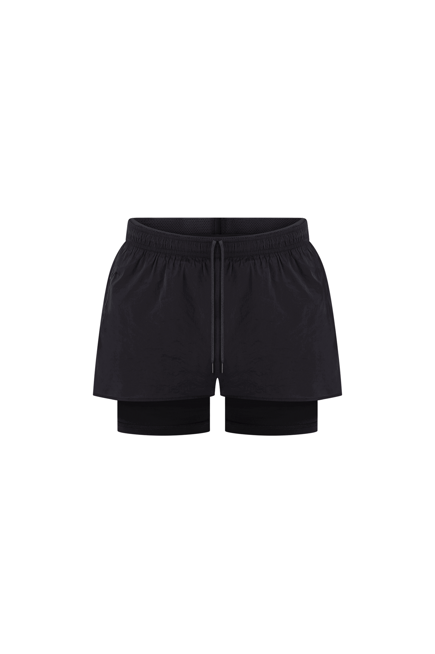 Literary Sport - Mens Myles Run Short with Brief - Black with Black Brief
