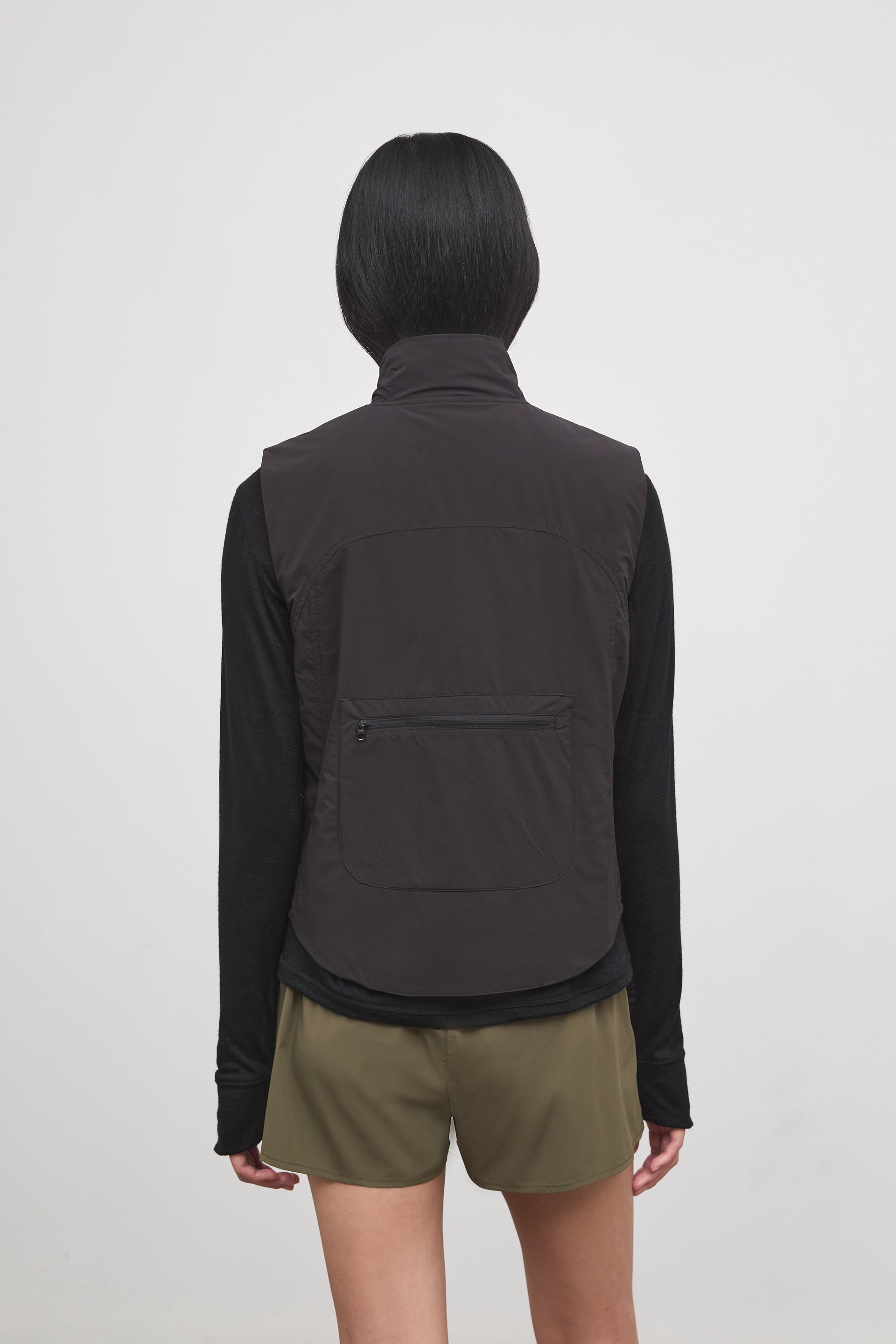Literary Sport | Ada Womens Lightweight Packable Running Vest - Black - Back