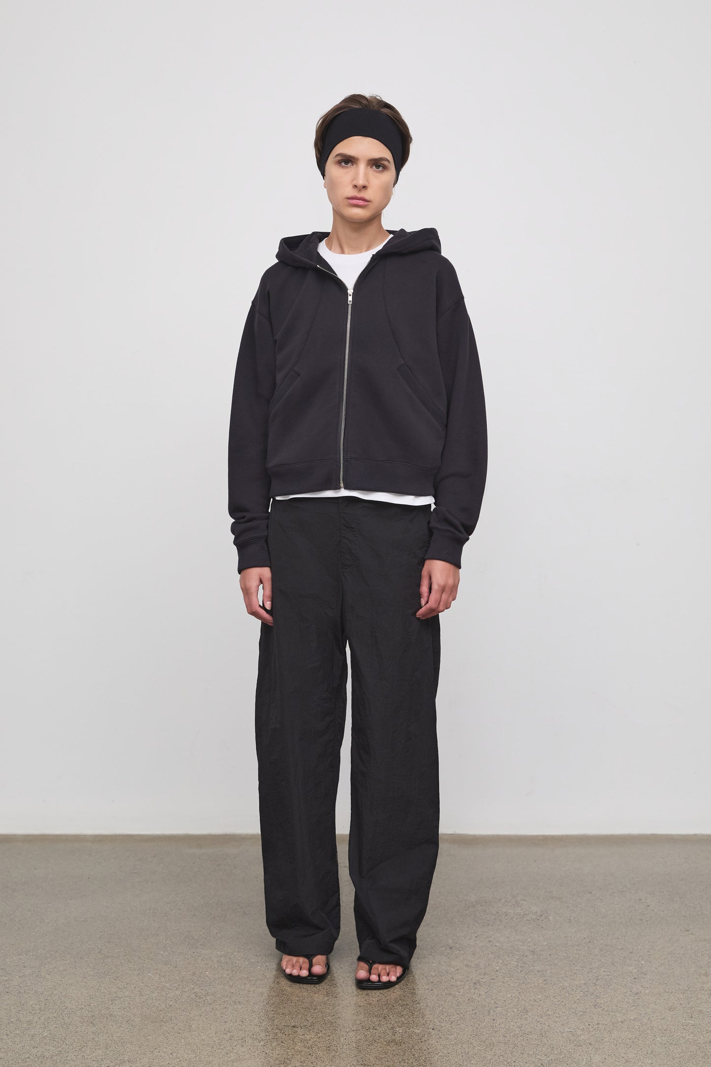 Literary Sport | Alice Womens Zip-Up Hoodie - Washed Black - Front