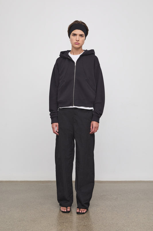Literary Sport | Alice Womens Zip-Up Hoodie - Washed Black - Front