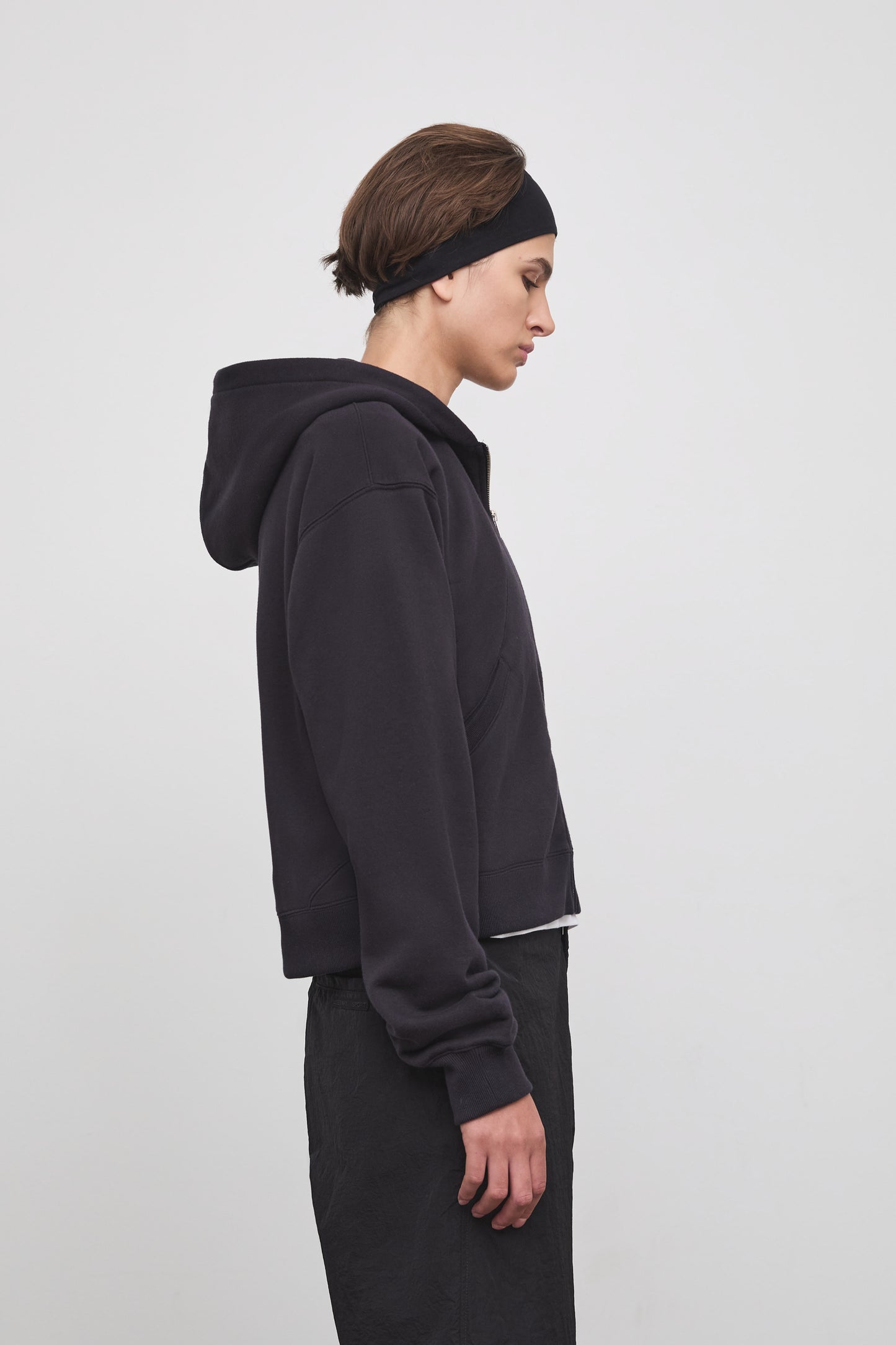 Literary Sport | Alice Womens Zip-Up Hoodie - Washed Black - Side