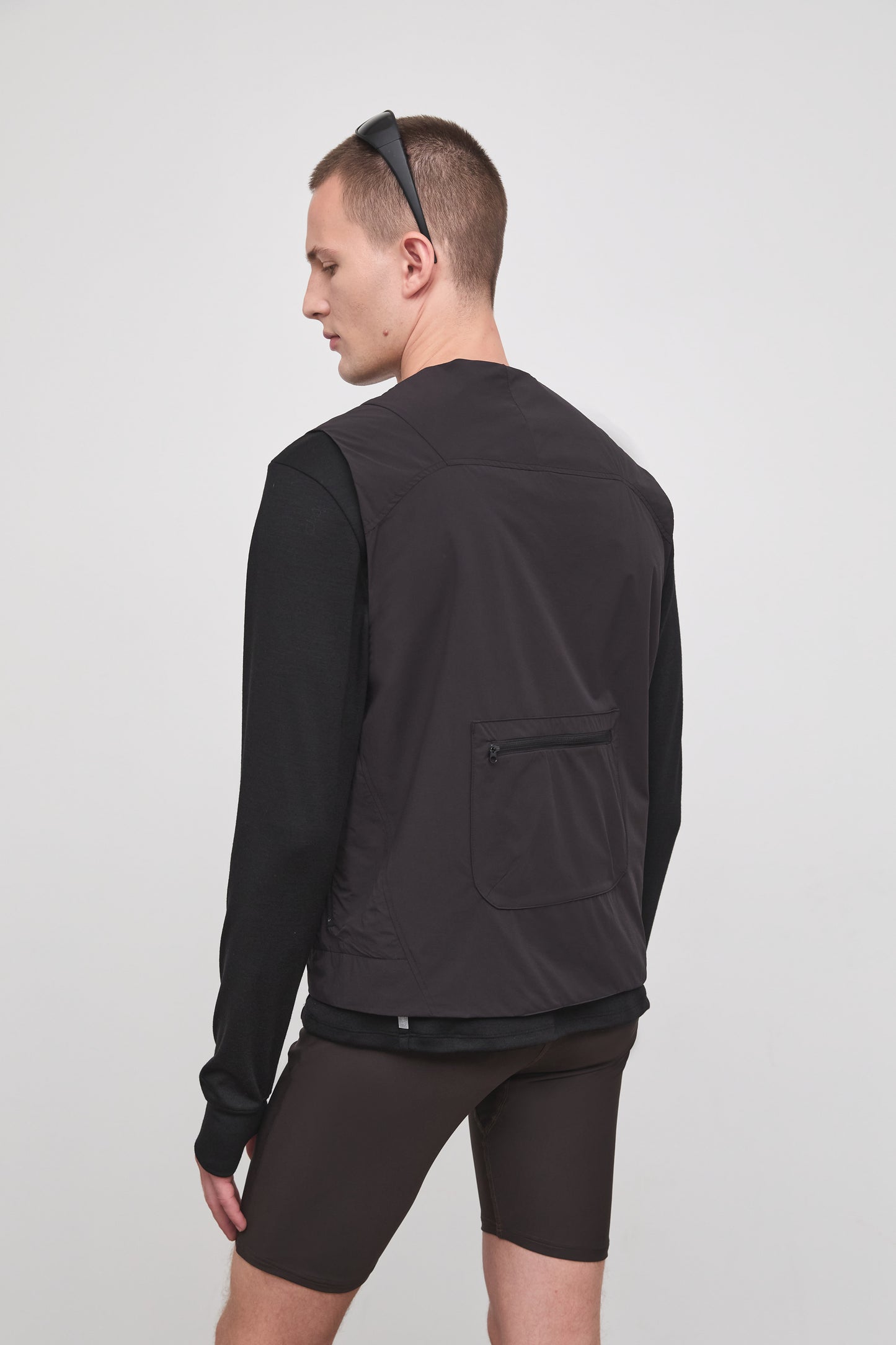 Literary Sport | Cesaire Mens Lightweight Insulated Running Vest - Black - Back