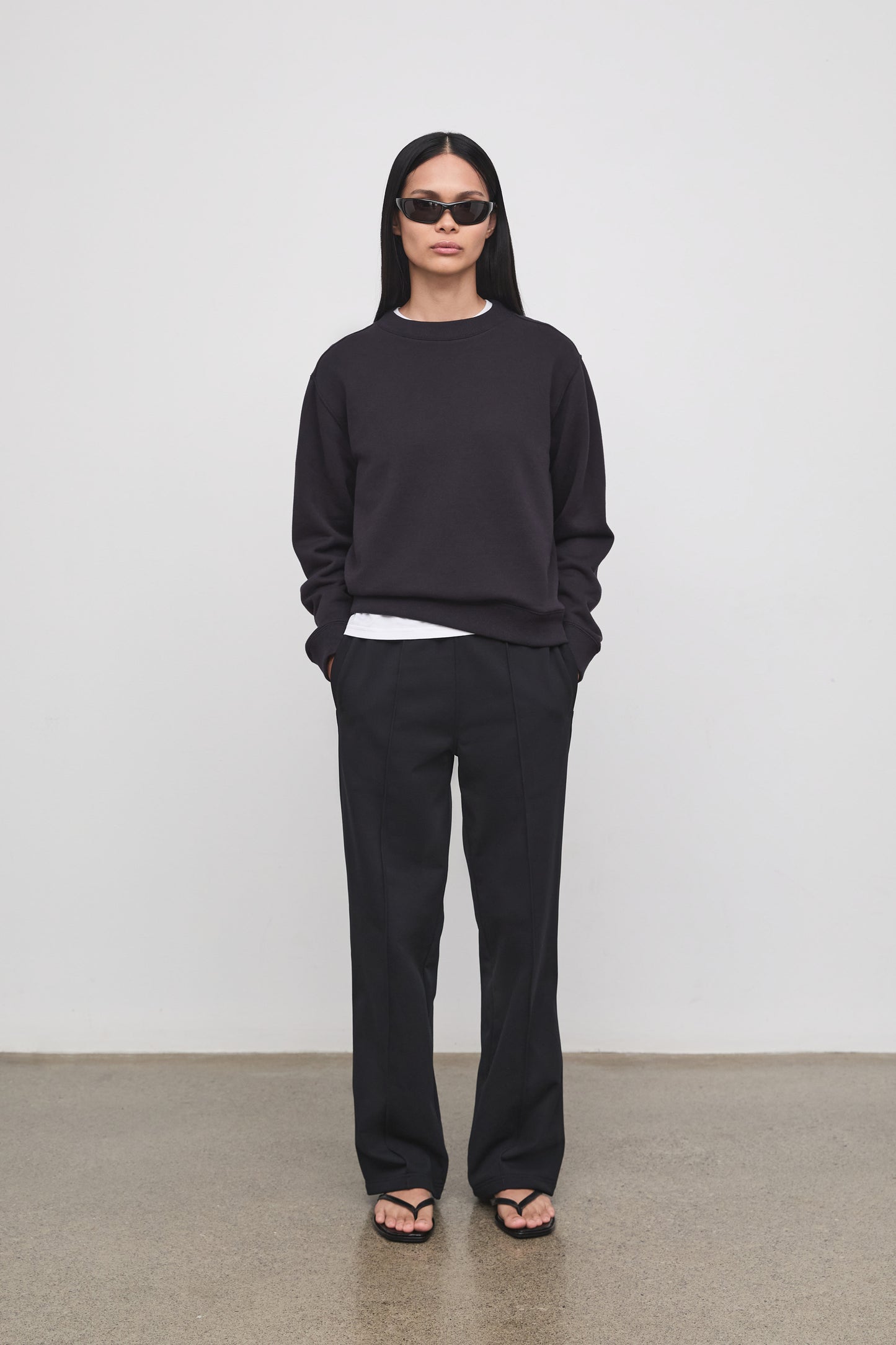 Literary Sport - Howe Womens  Crewenck Sweatshirt - Washed Black - Front