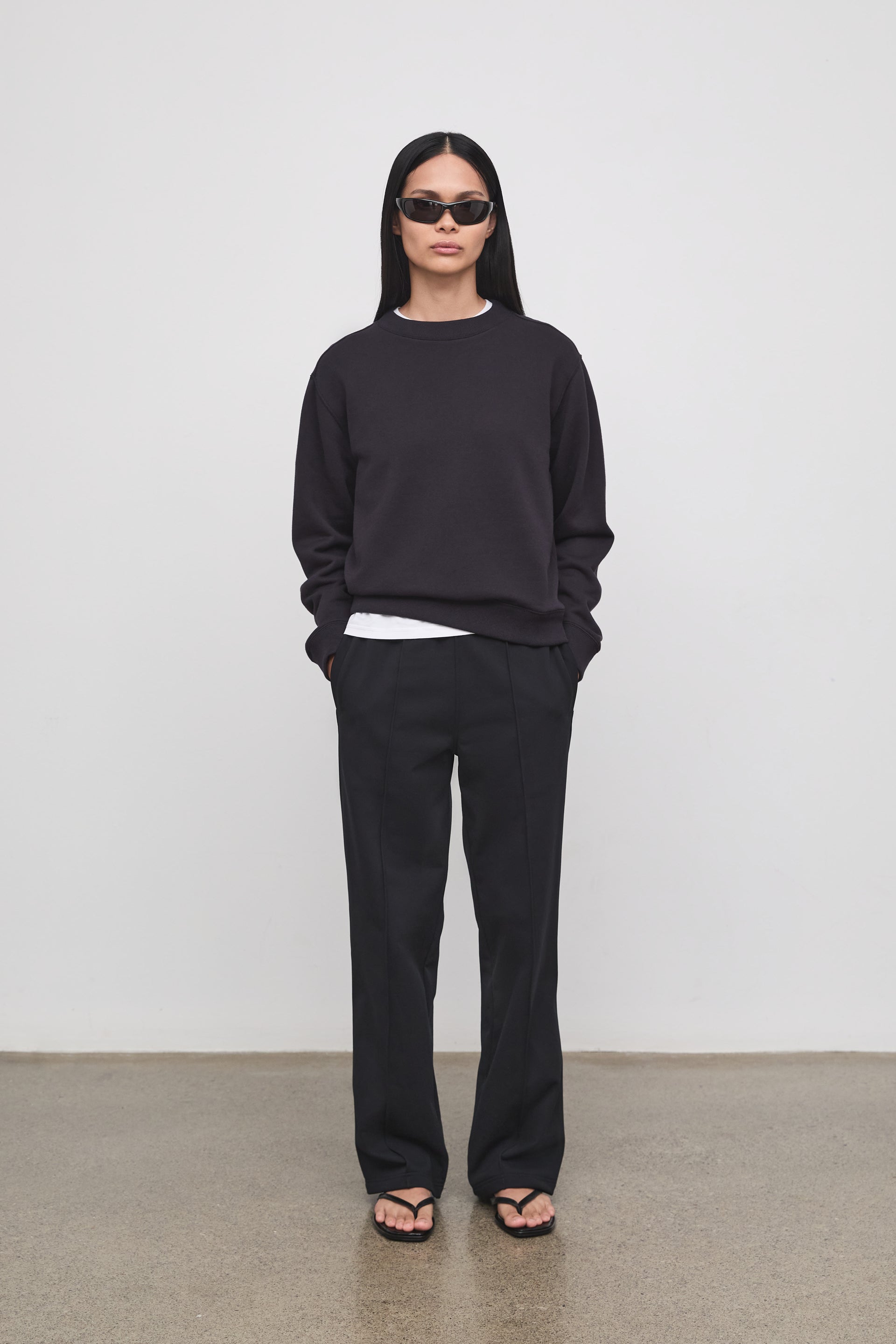 Literary Sport - Howe Womens  Crewenck Sweatshirt - Washed Black - Front