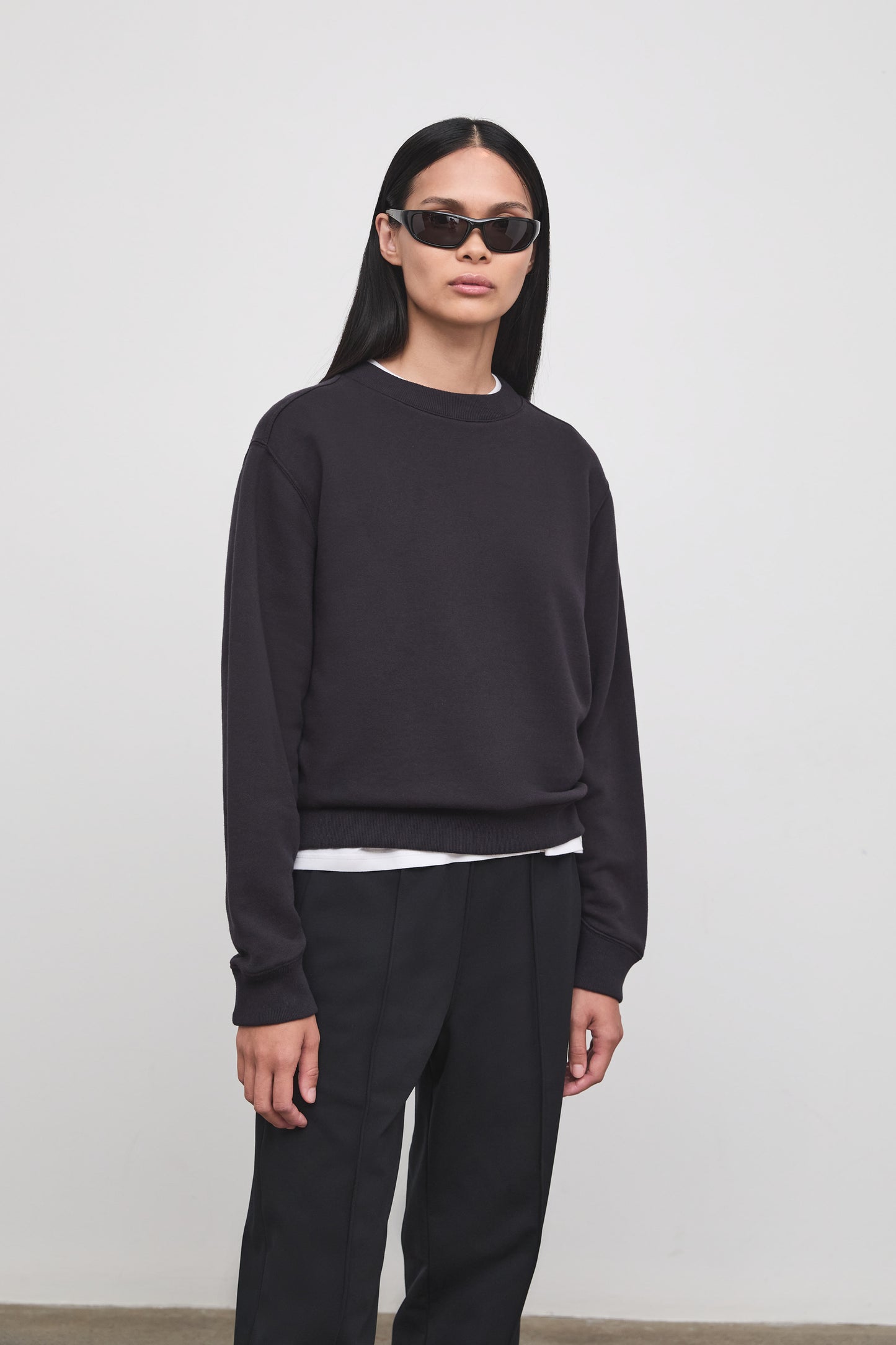 Literary Sport - Howe Womens  Crewenck Sweatshirt - Washed Black - Front Closeup