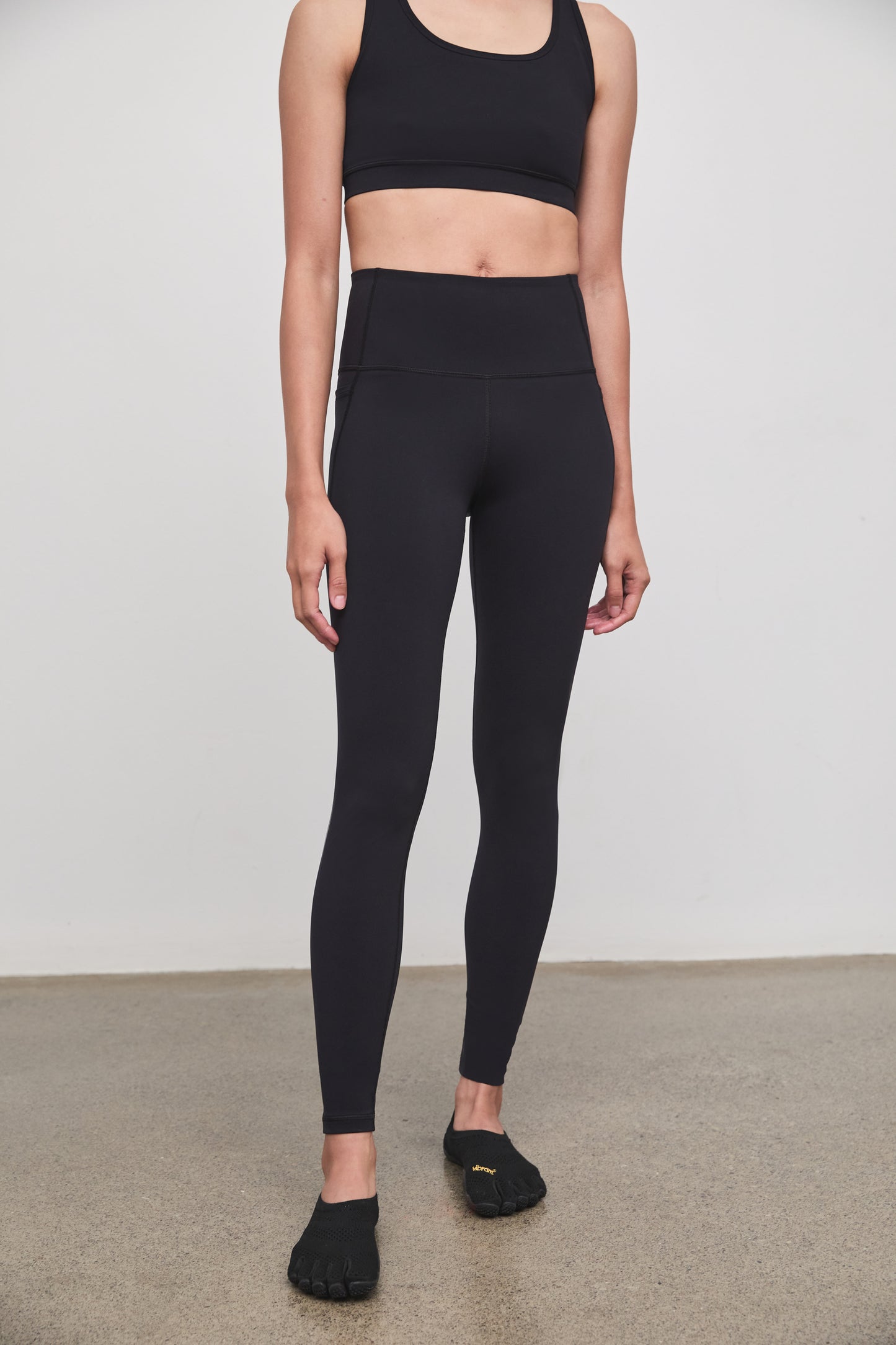 Literary Sport - Issa Womens Full Length Running Tight - Black - Front