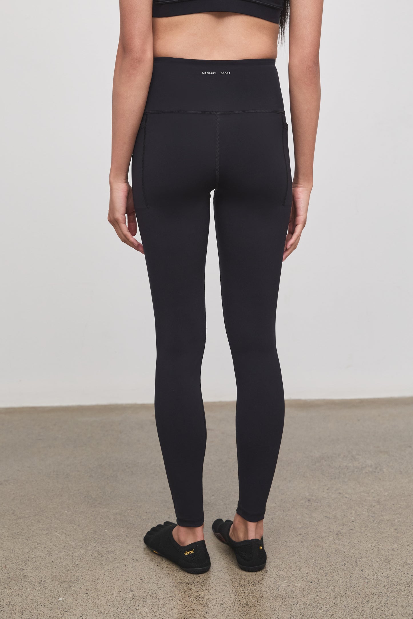 Literary Sport - Issa Womens Full Length Running Tight - Black - Back