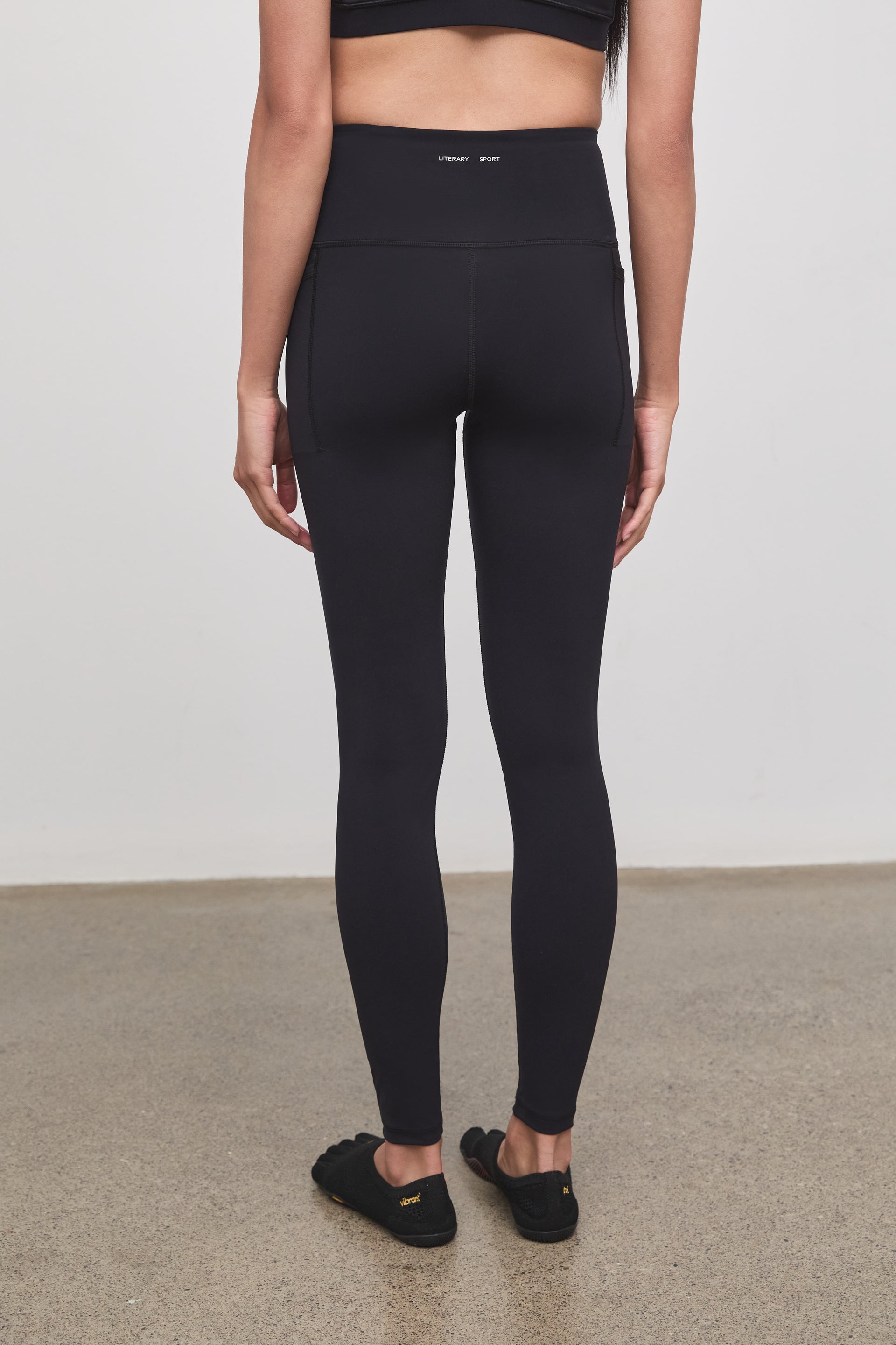 Literary Sport - Issa Womens Full Length Running Tight - Black - Back