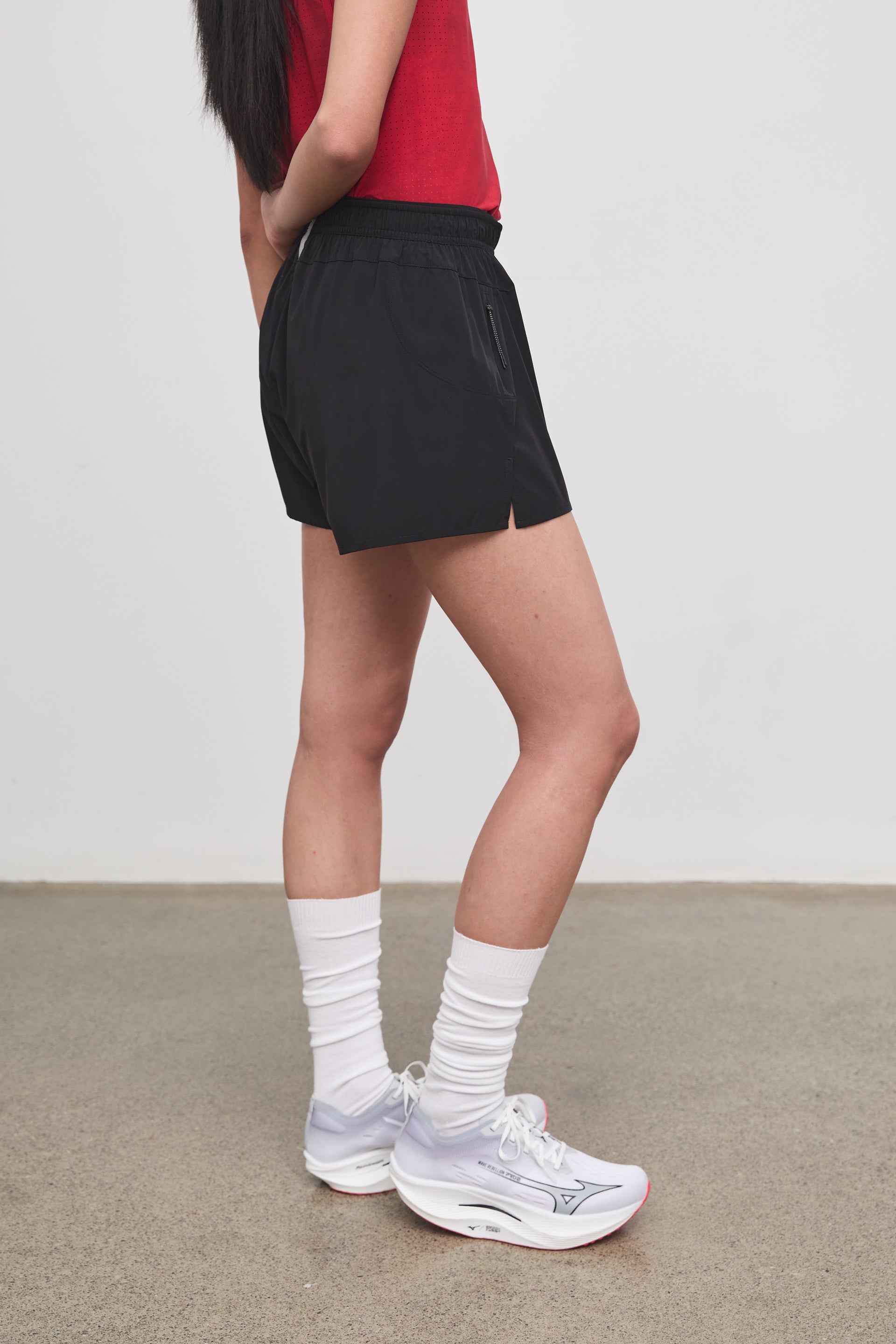 Literary Sport - Li Womens Running Short with Brief - Black - Side
