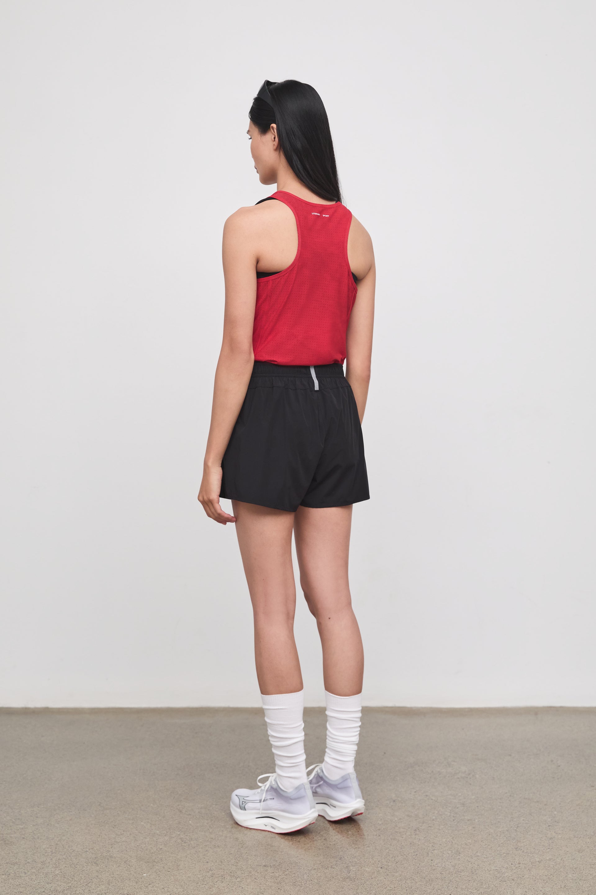 Literary Sport - Li Womens Running Short with Brief - Black - Back