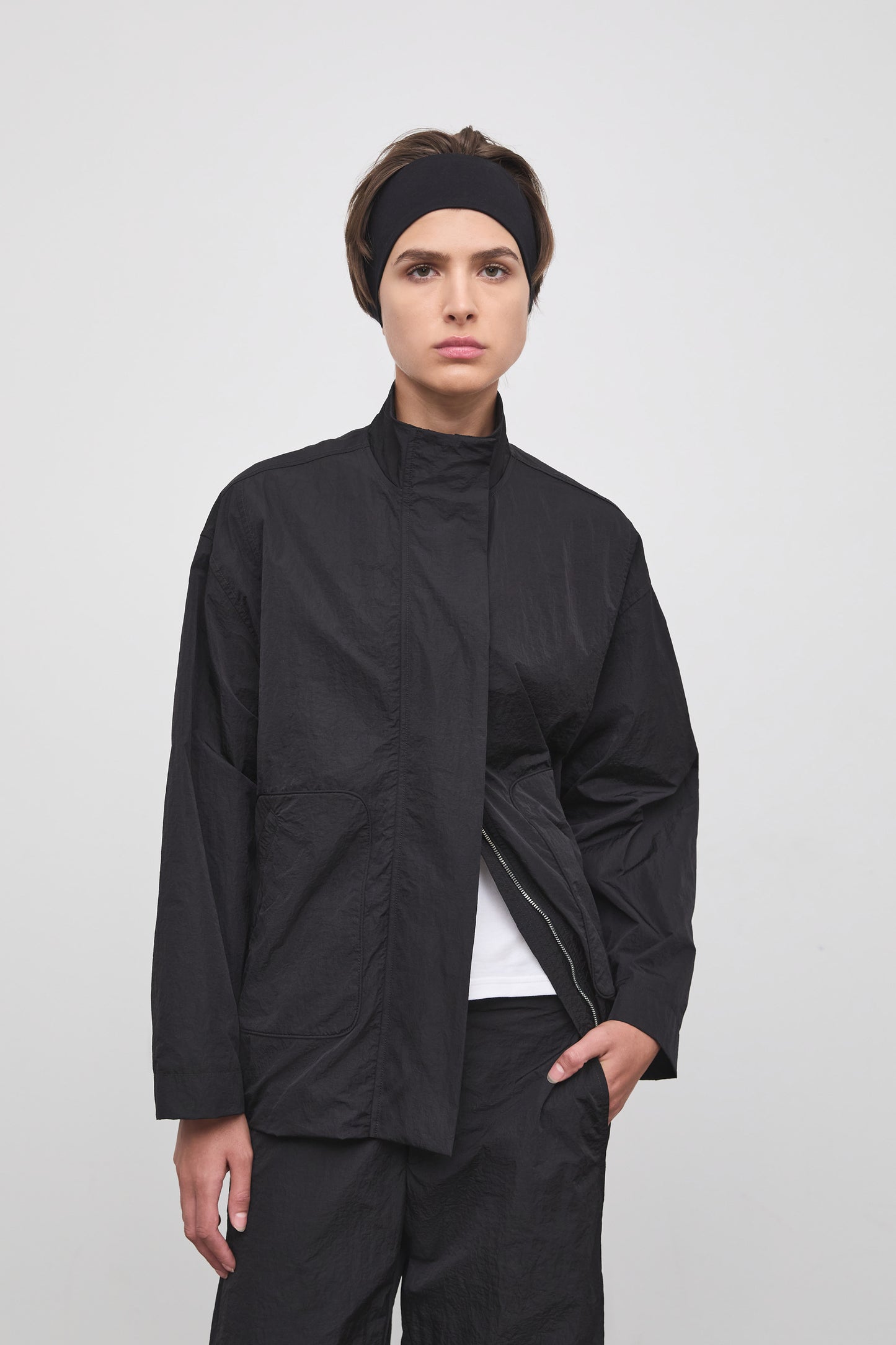 Literary Sport - Louise Womens Jacket - Black - Front Closeup