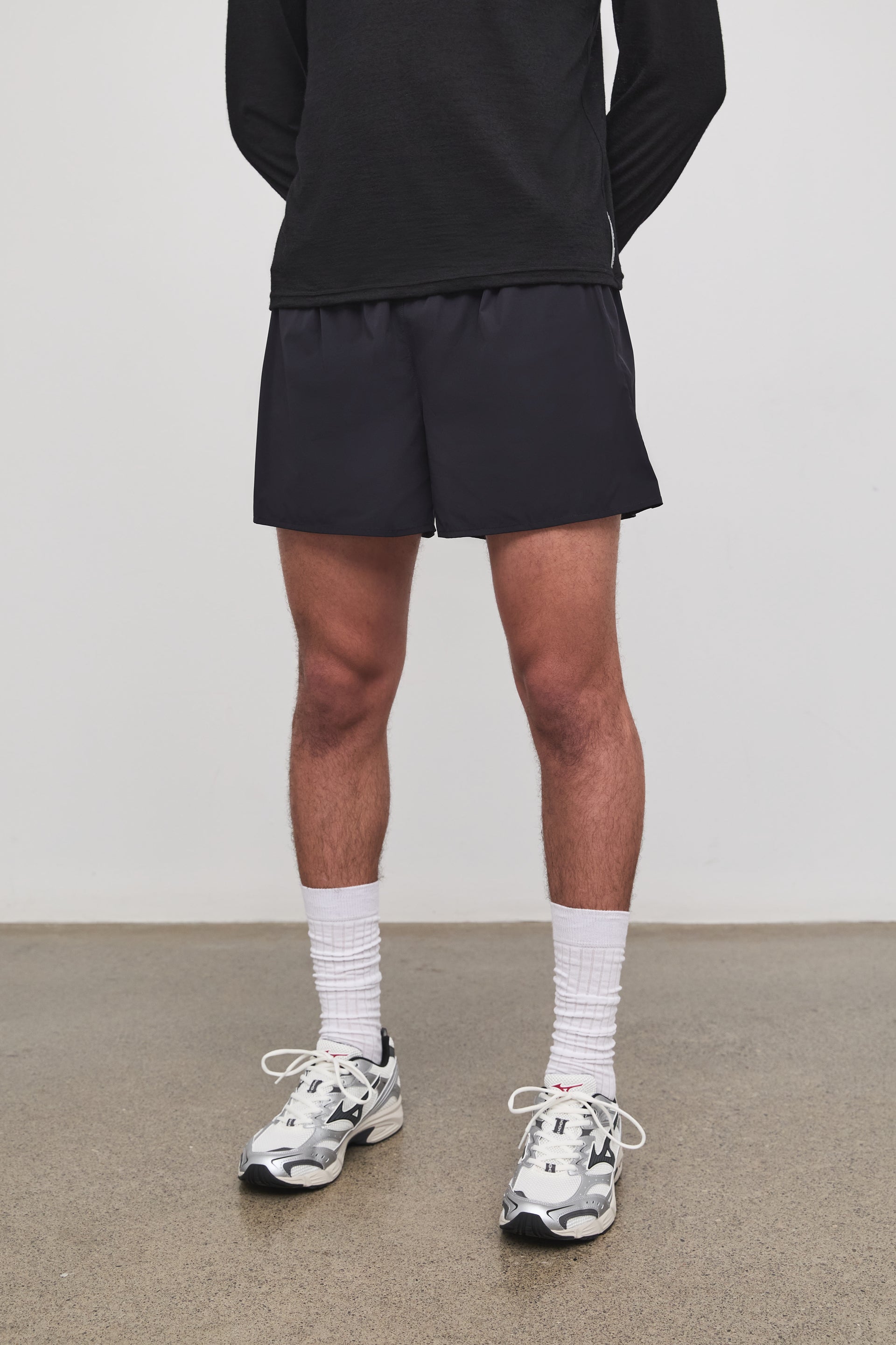 Literary Sport - Marcus Mens Running Short with Brief - Night Dark Navy - Front Closeup