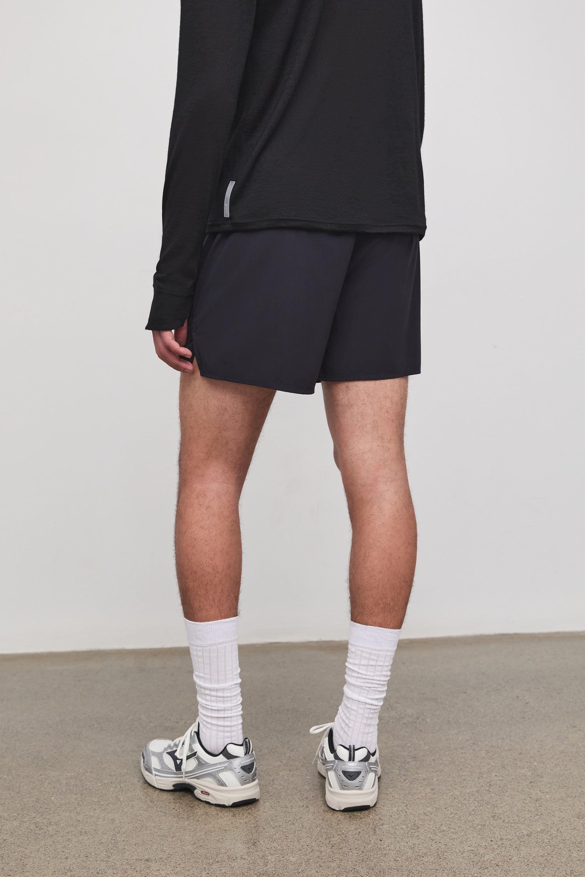 Literary Sport - Marcus Mens Running Short with Brief - Night Dark Navy - Back