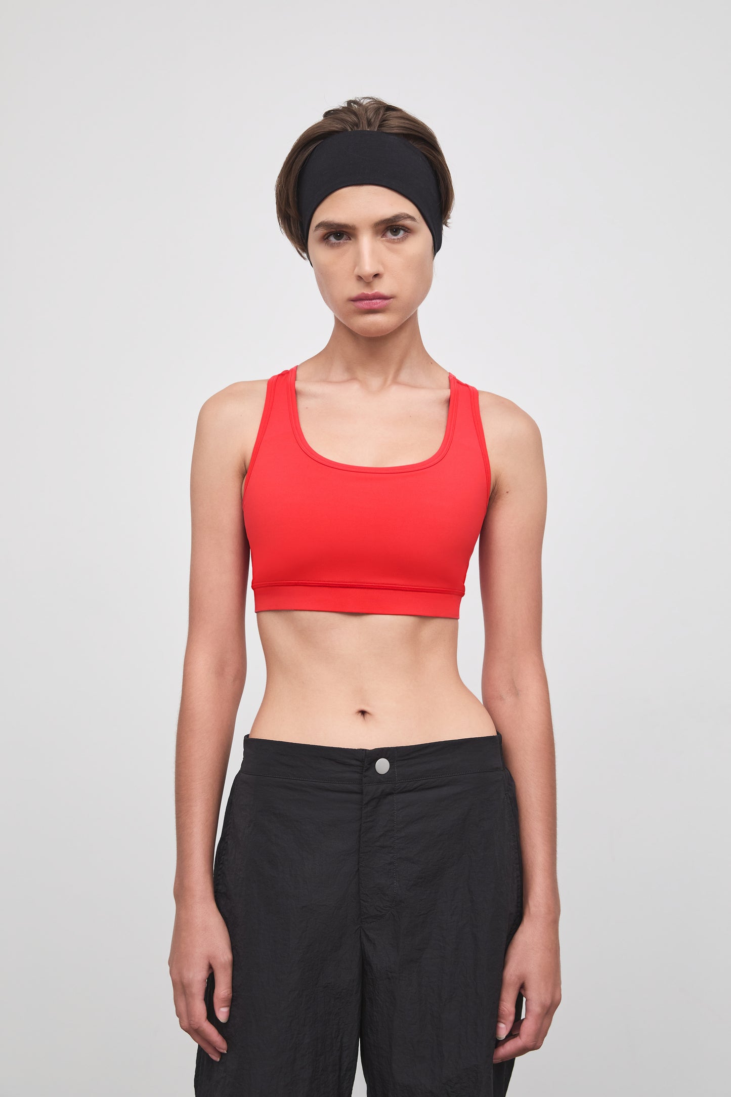 Literary Sport - O'Hara Womens Medium Impact Sports Bra - Scarlet Bright Red - Front