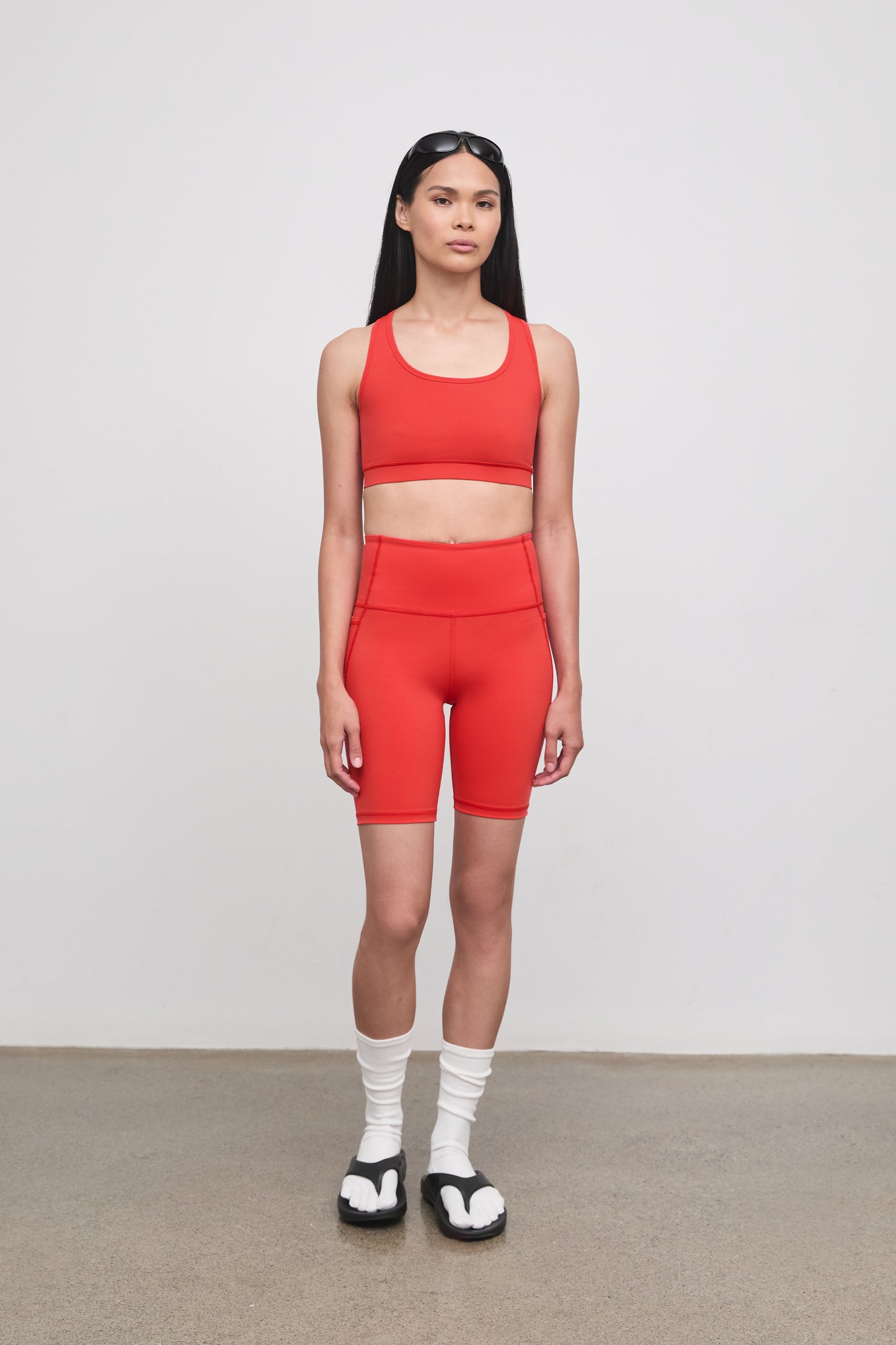 Literary Sport - O'Hara Womens Medium Impact Sports Bra - Scarlet Bright Red - Front
