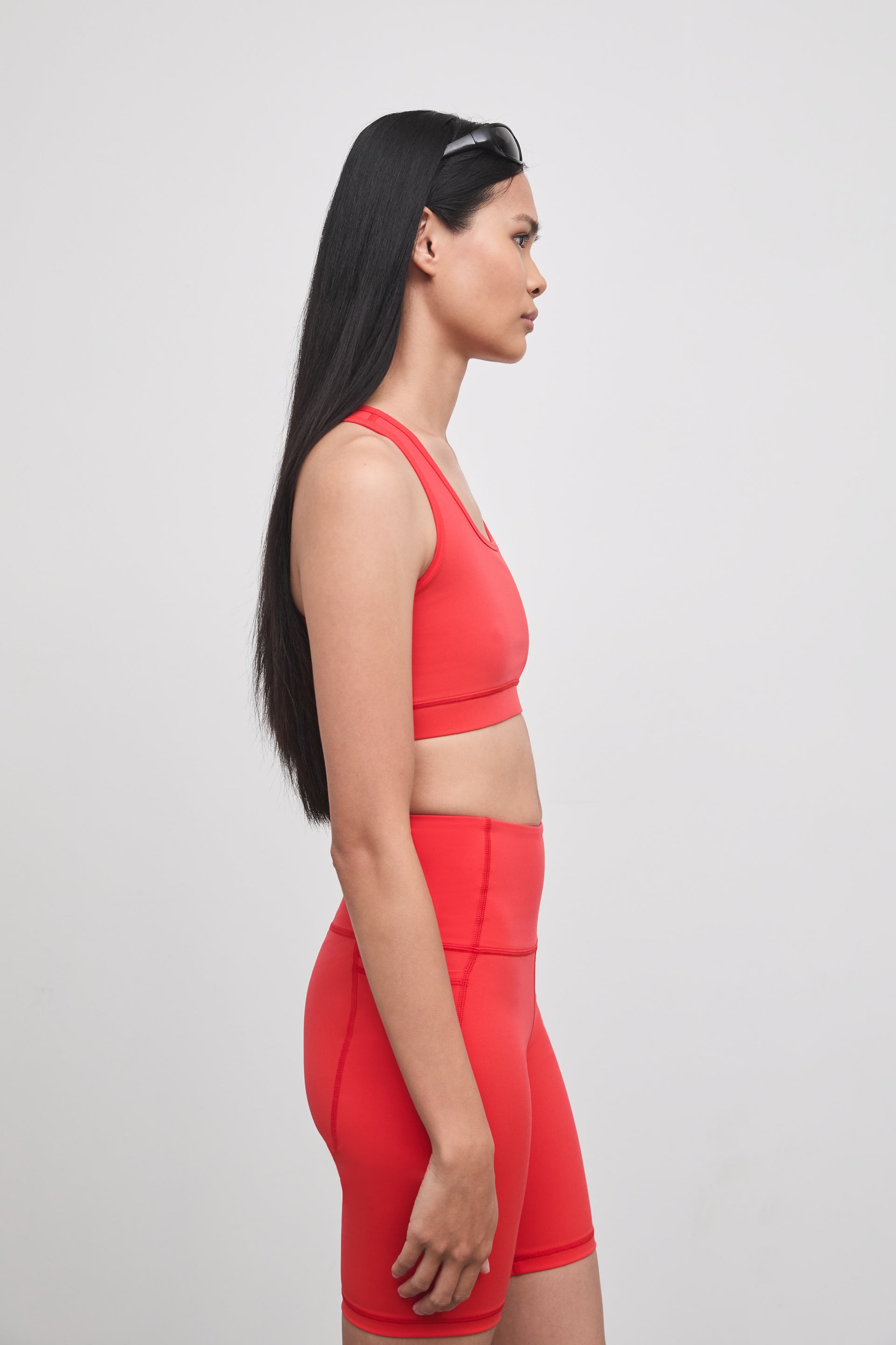 Literary Sport - O'Hara Womens Medium Impact Sports Bra - Scarlet Bright Red - Side
