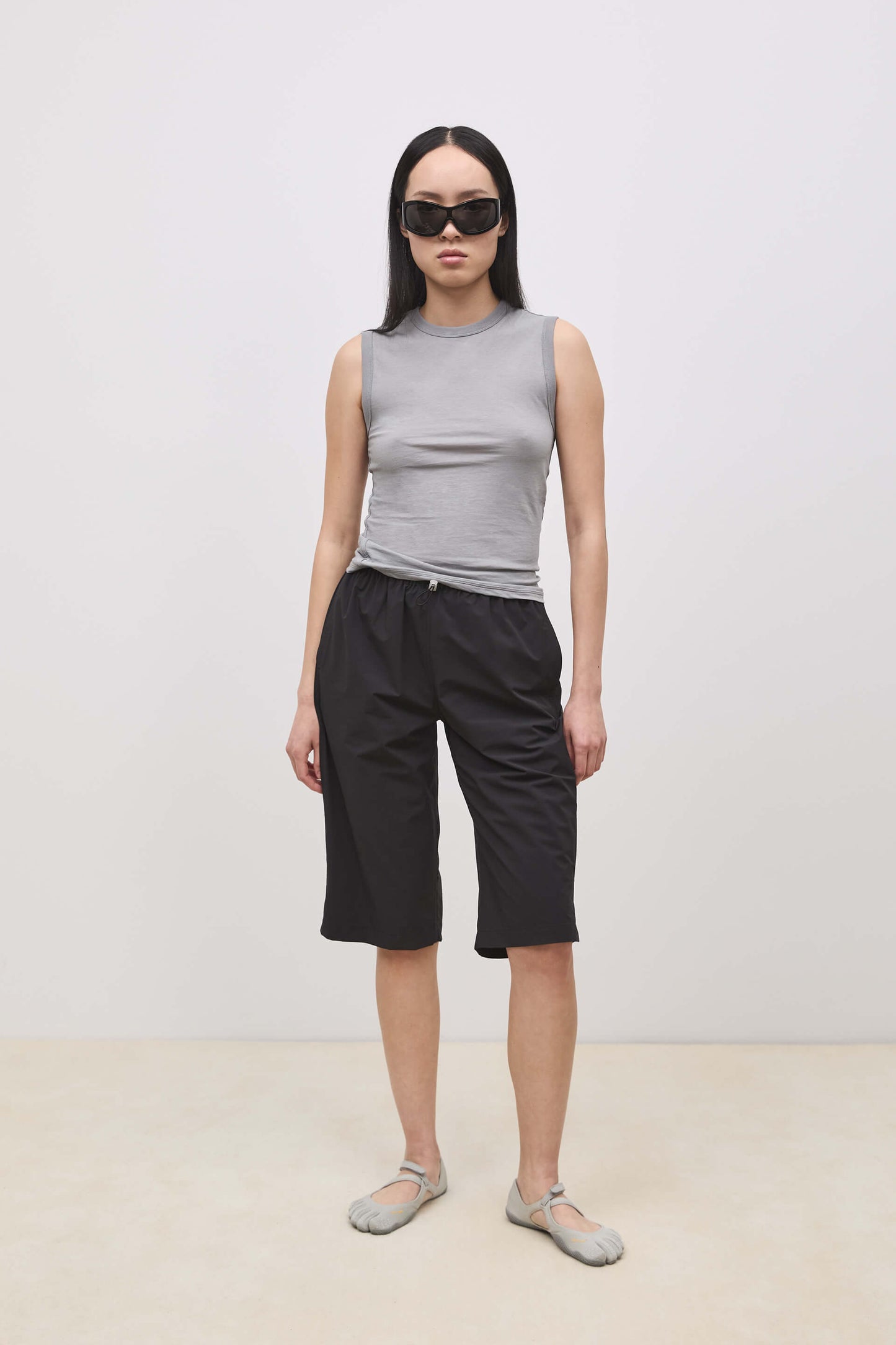 Literary Sport | Joan Womens Twist Fitted Tank Top - Steel Silver Grey