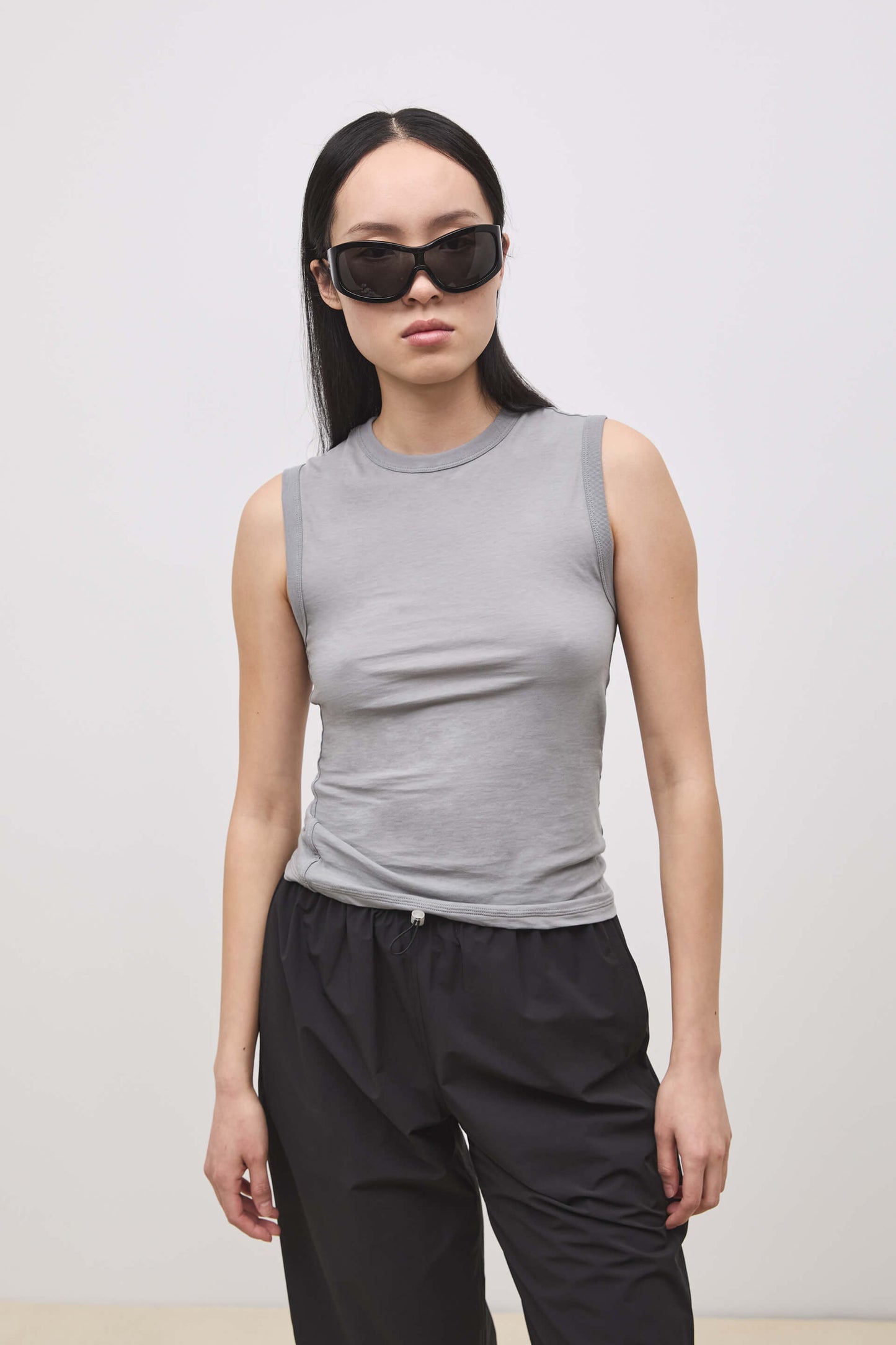 Literary Sport | Joan Womens Twist Fitted Tank Top - Steel Silver Grey