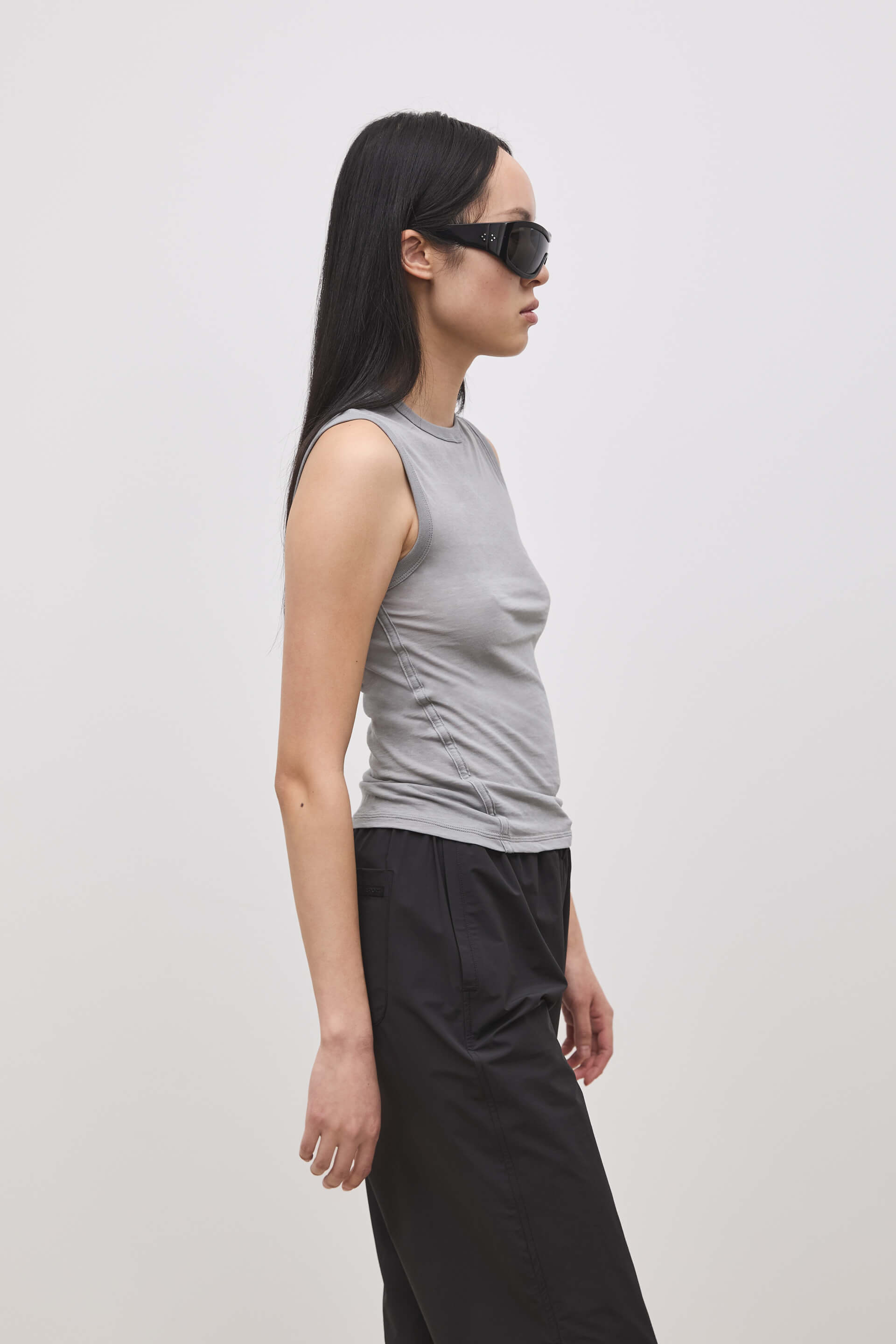 Literary Sport | Joan Womens Twist Fitted Tank Top - Steel Silver Grey