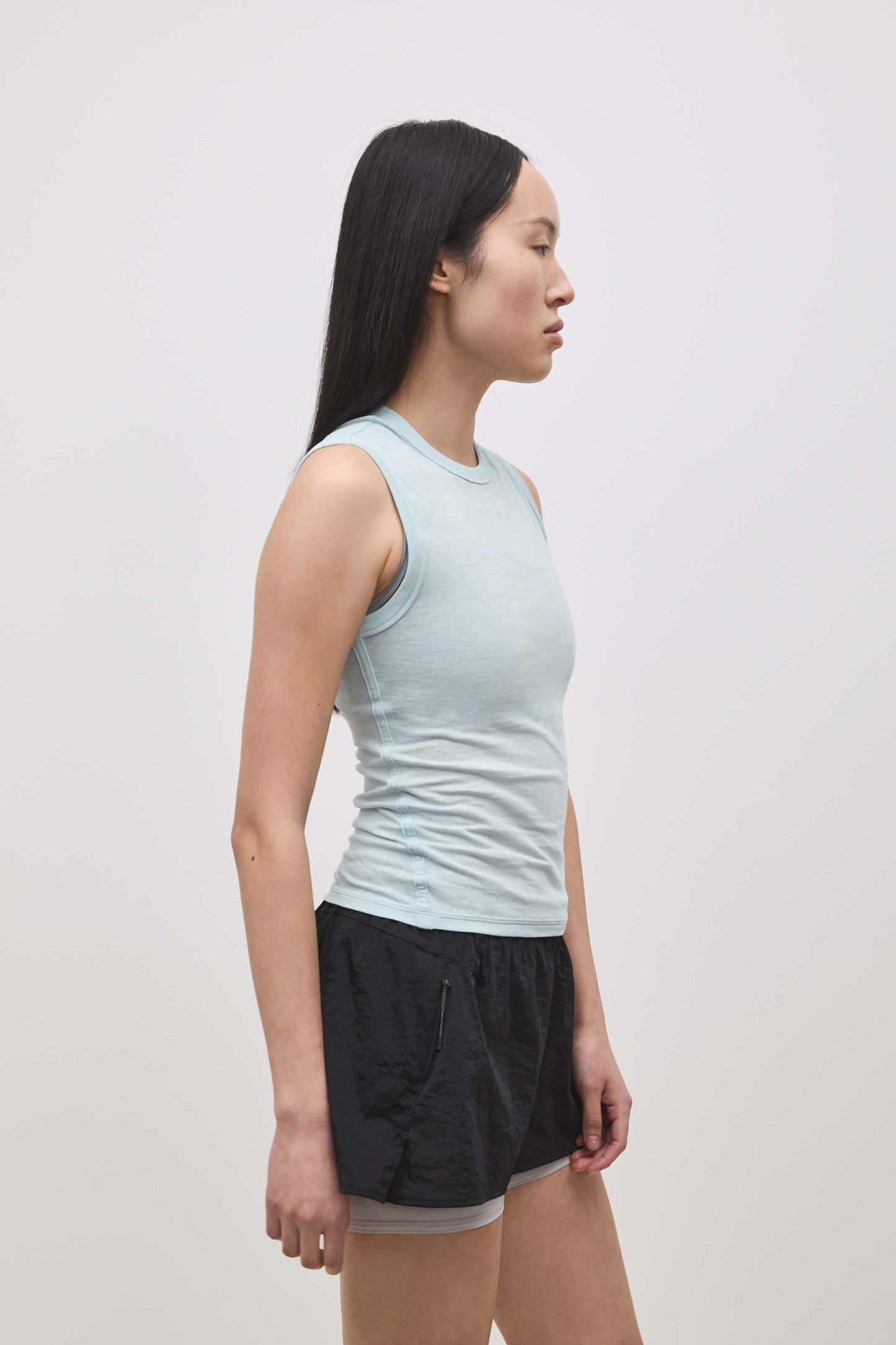 Literary Sport | Joan Womens Twist Fitted Tank Top - Mist Light Blue