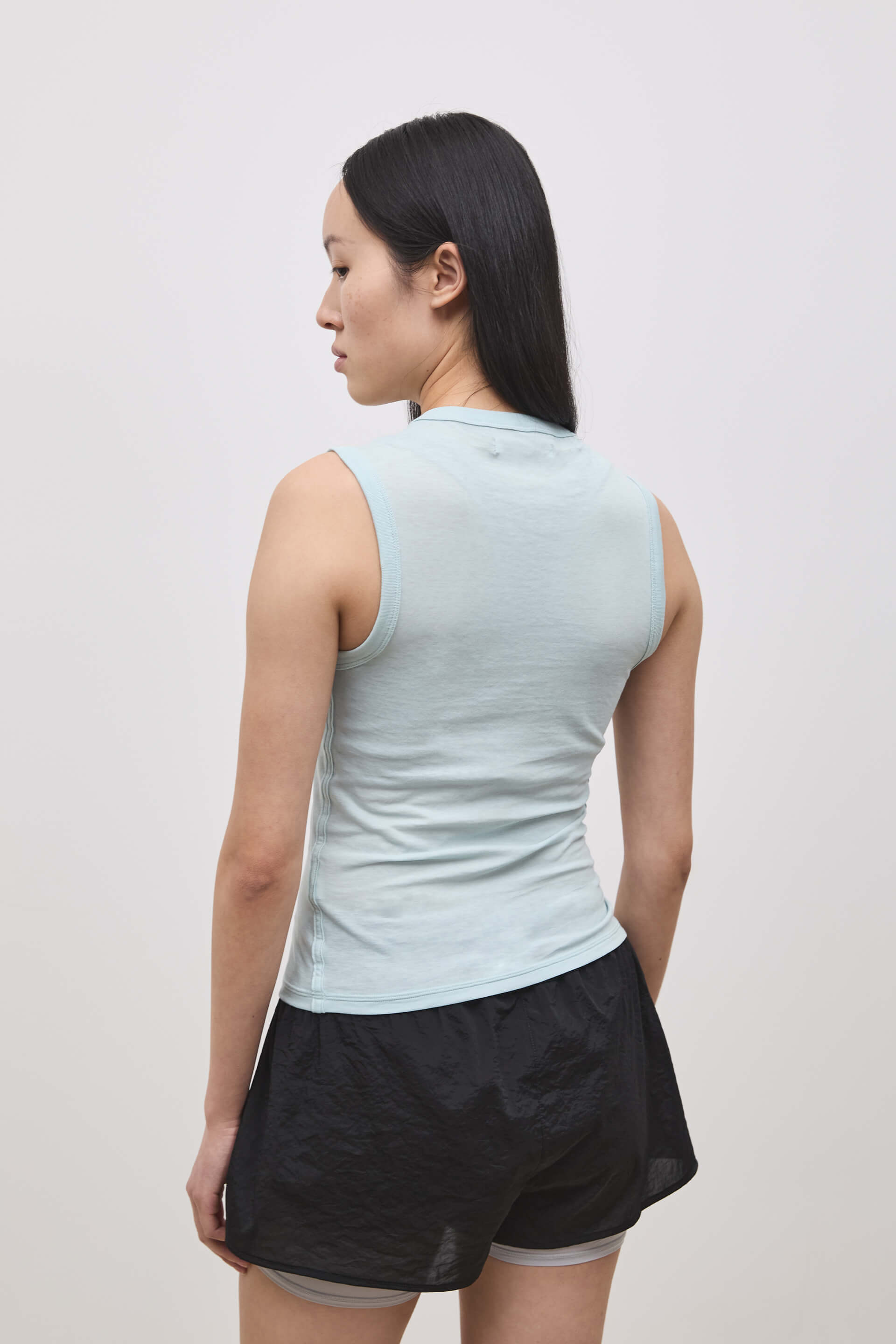 Literary Sport | Joan Womens Twist Fitted Tank Top - Mist Light Blue