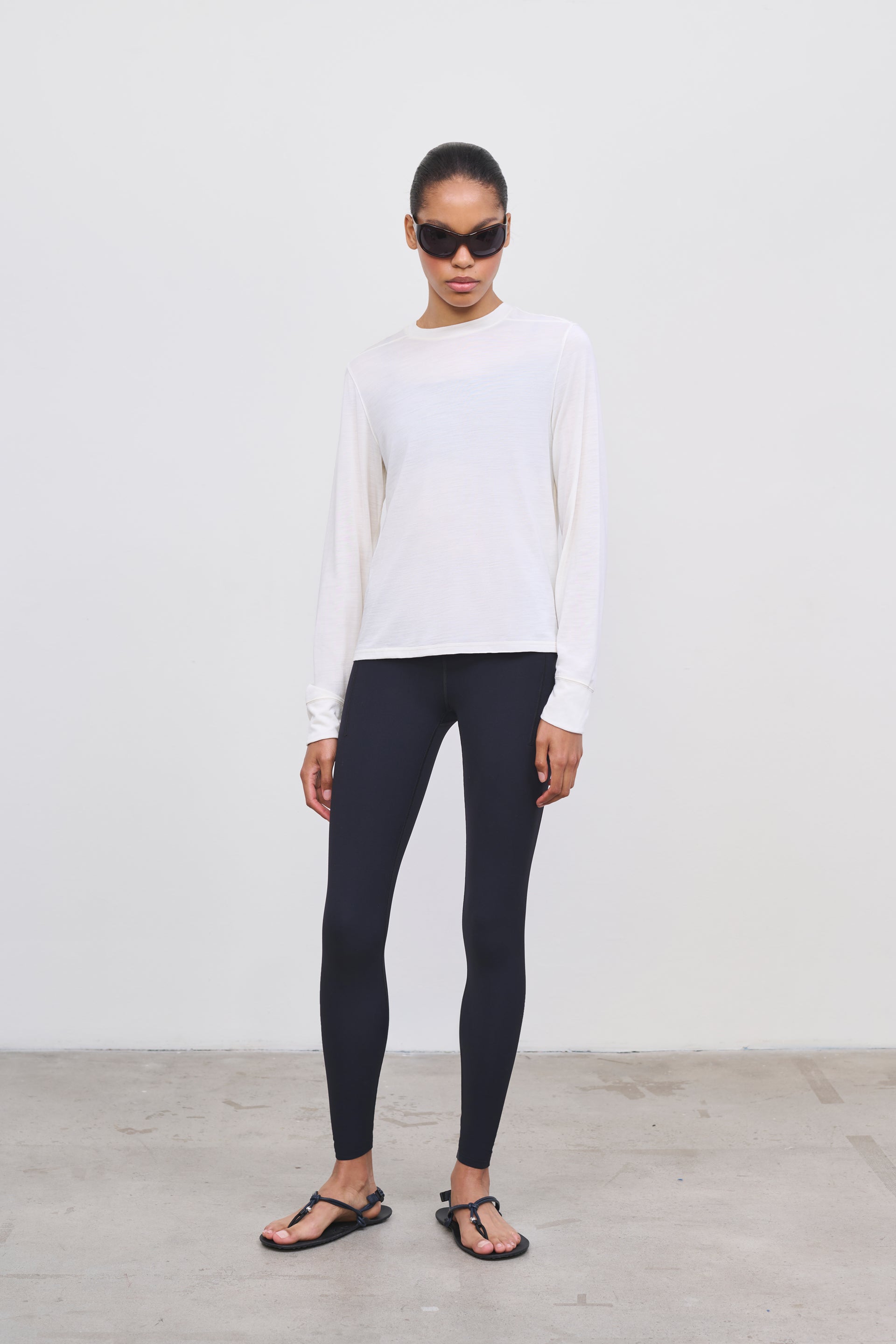 Literary Sport | Joy Womens Long Sleeve Running T-Shirt - Natural White