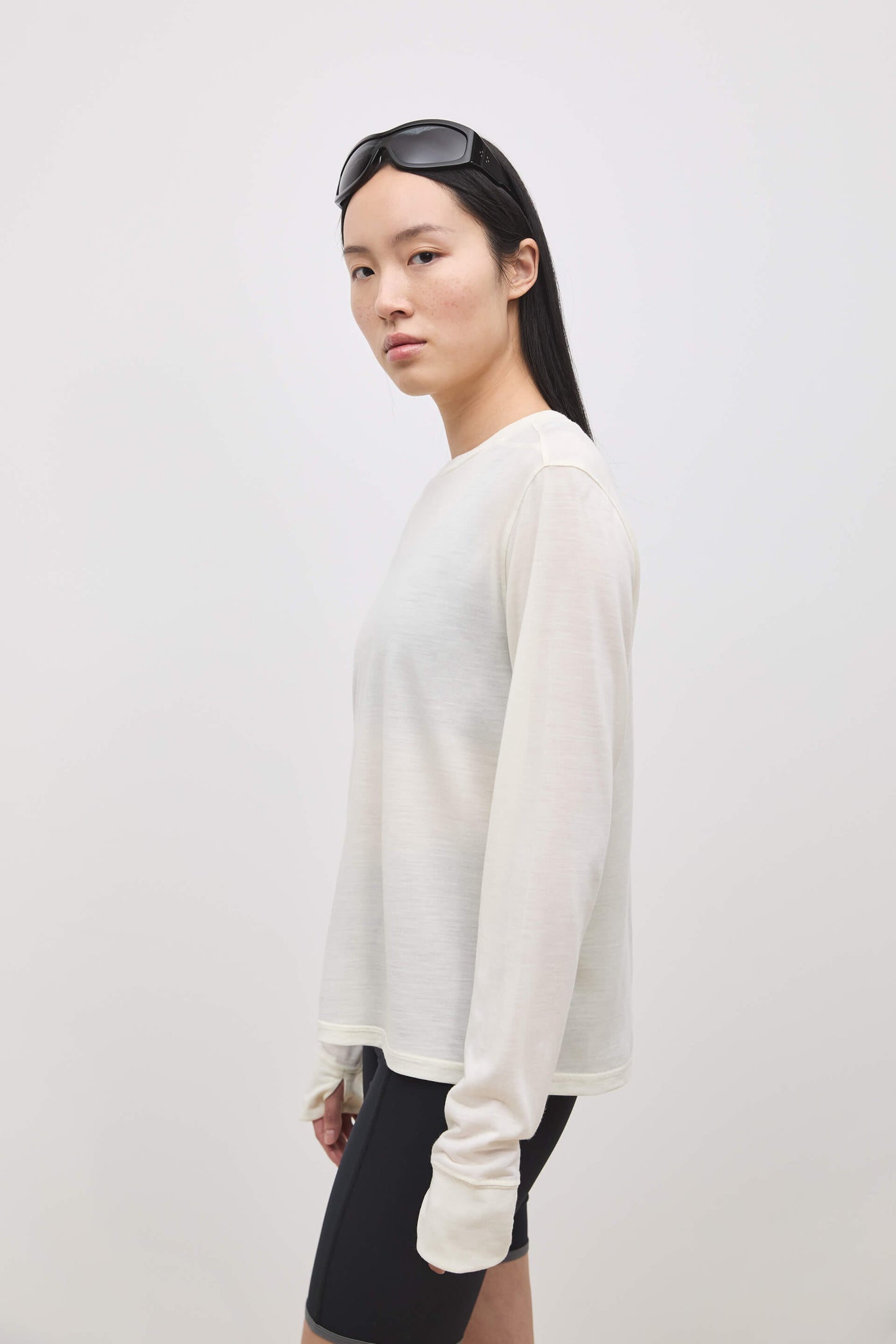 Literary Sport | Joy Womens Long Sleeve Running T-Shirt - Natural White