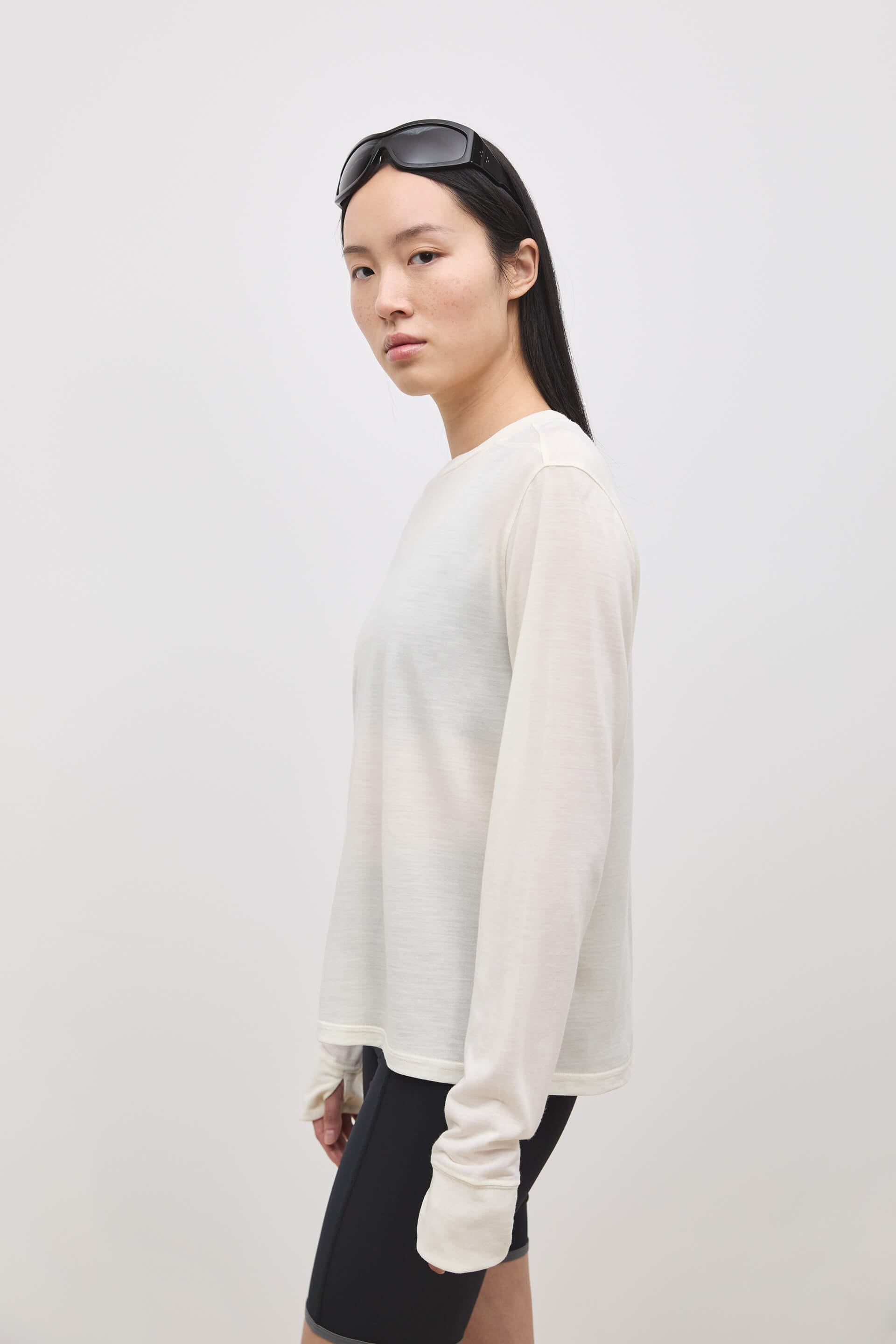 Literary Sport | Joy Womens Long Sleeve Running T-Shirt - Natural White
