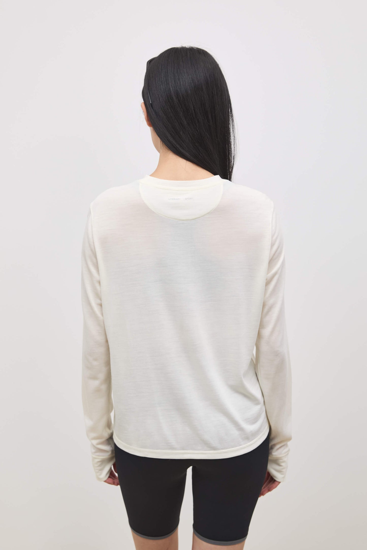Literary Sport | Joy Womens Long Sleeve Running T-Shirt - Natural White