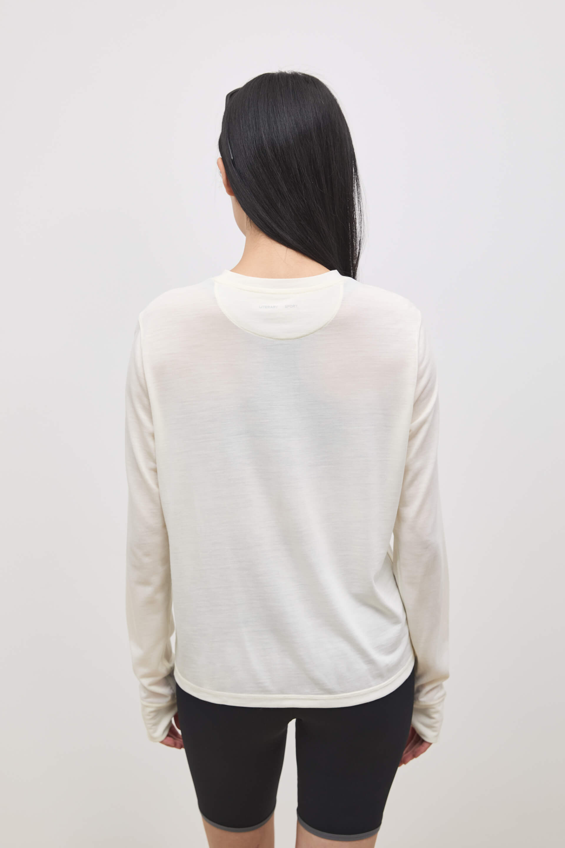 Literary Sport | Joy Womens Long Sleeve Running T-Shirt - Natural White