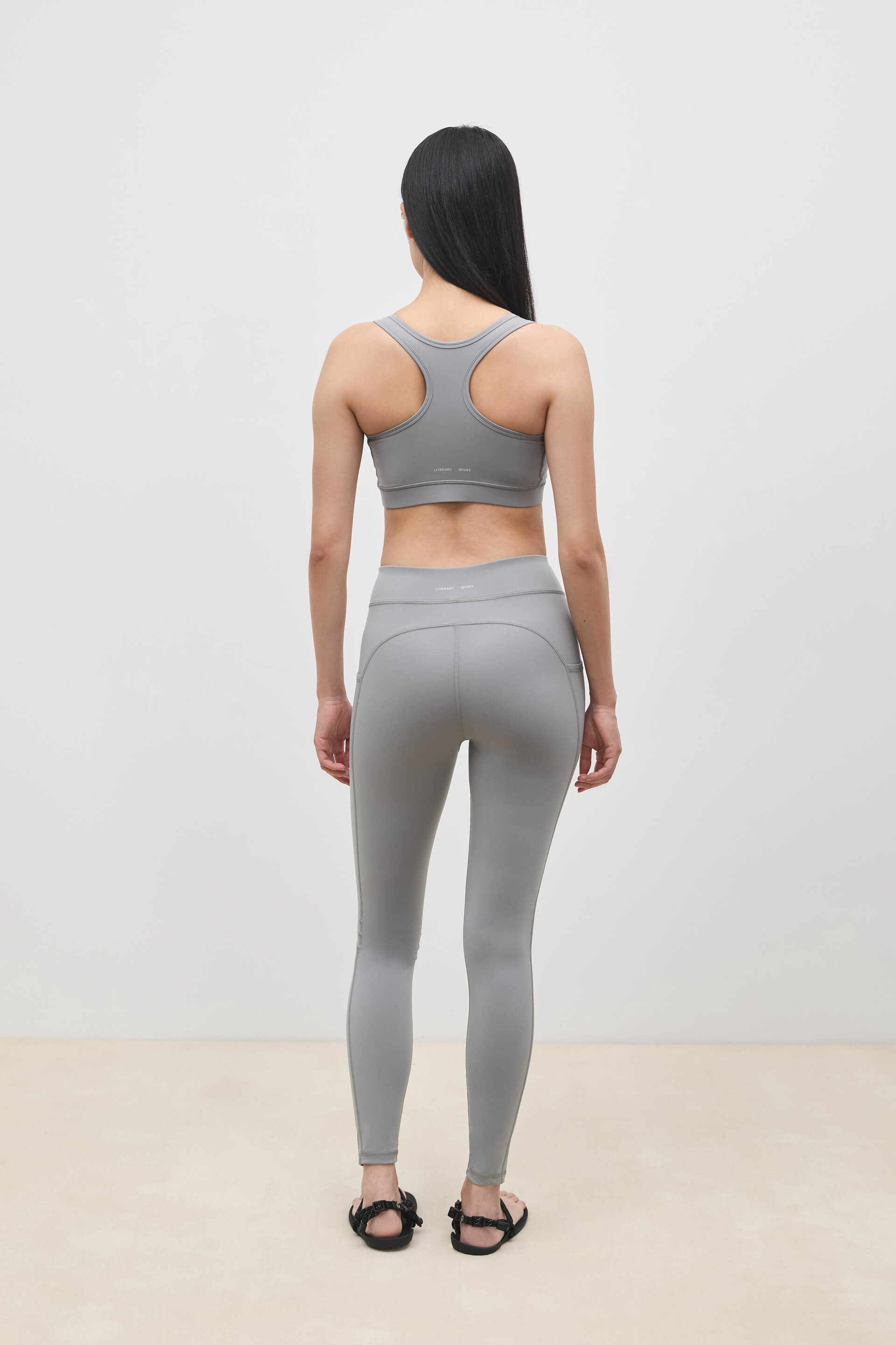 Literary Sport - O'Hara Womens Medium Impact Sports Bra - Steel