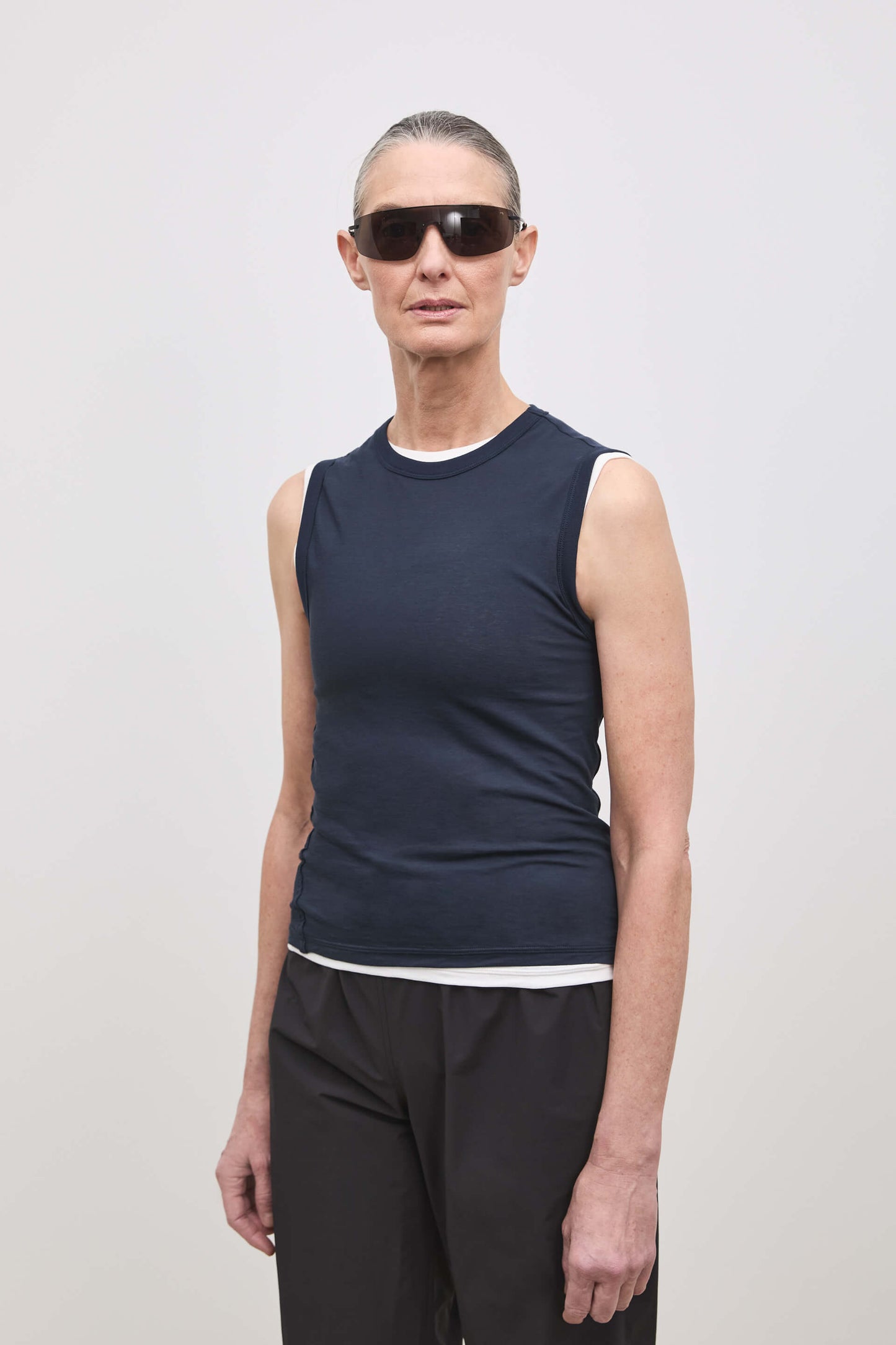 Literary Sport | Joan Womens Twist Fitted Tank Top - Night Dark Navy