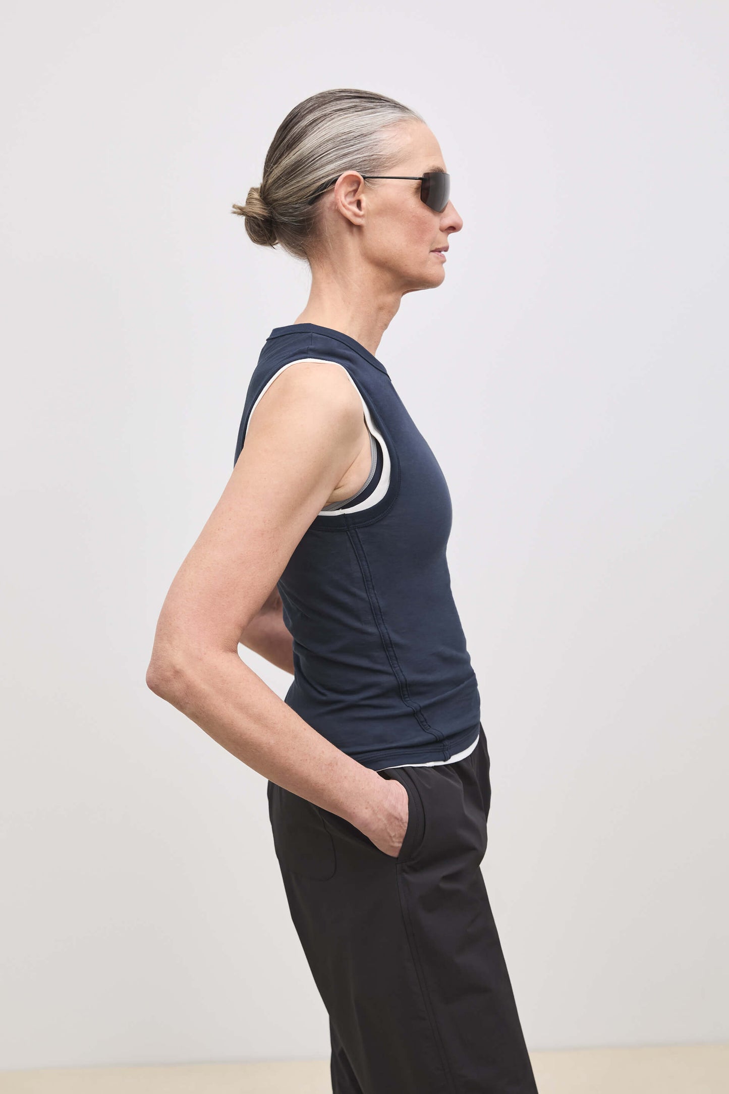 Literary Sport | Joan Womens Twist Fitted Tank Top - Night Dark Navy