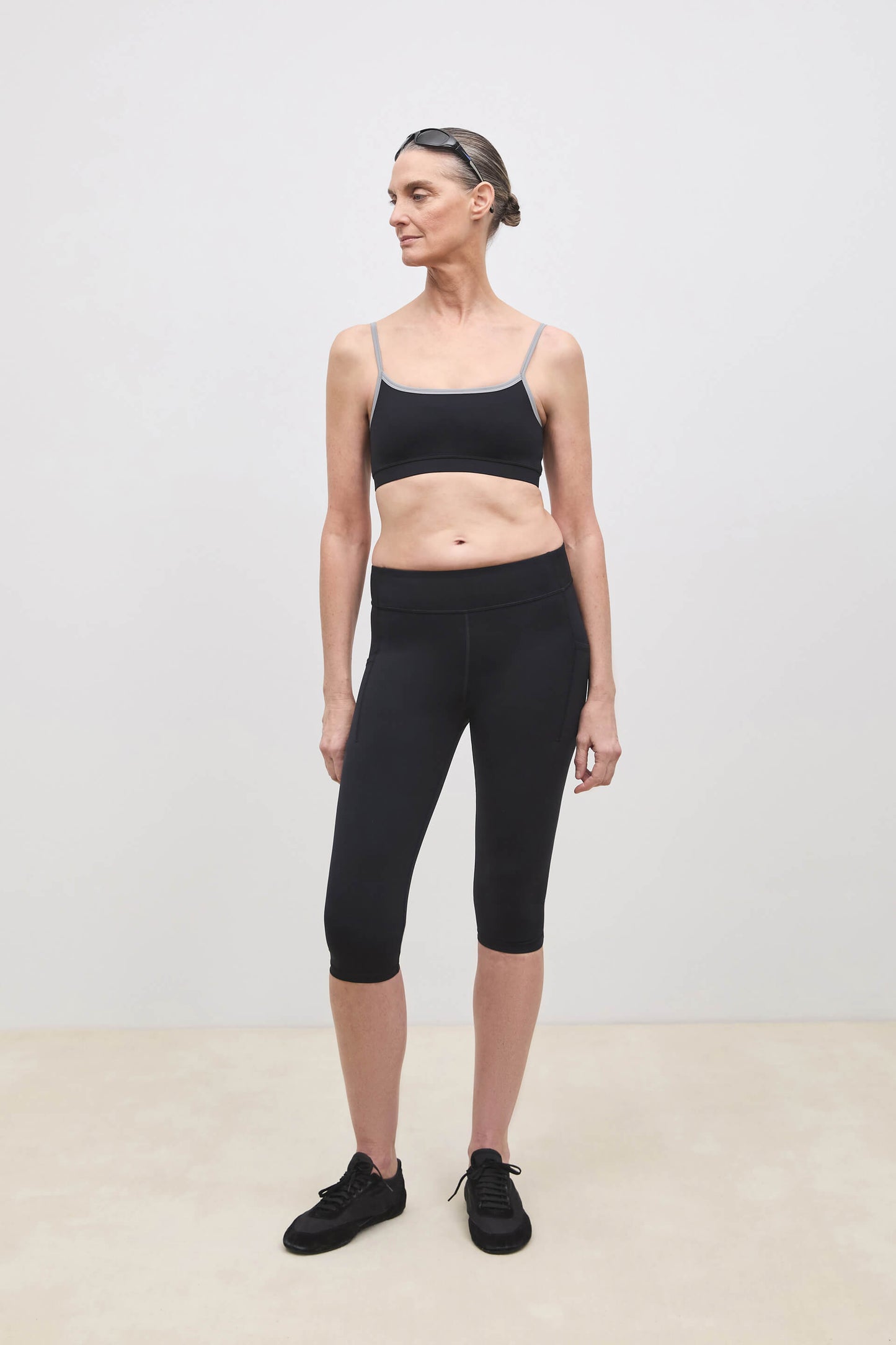 Literary Sport | Nora Womens Low Impact Sports Bra - Black with Steel