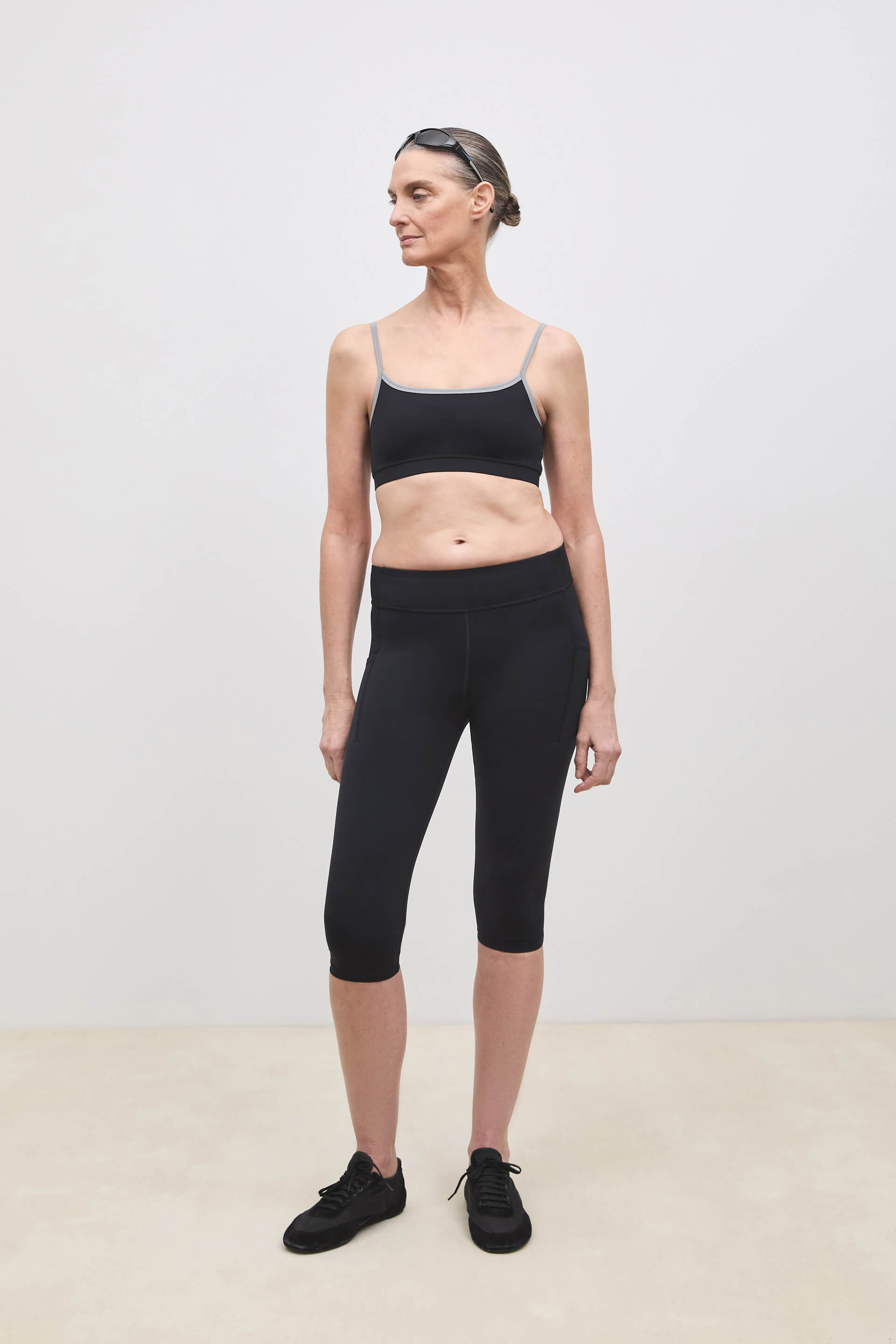 Literary Sport | Nora Womens Low Impact Sports Bra - Black with Steel