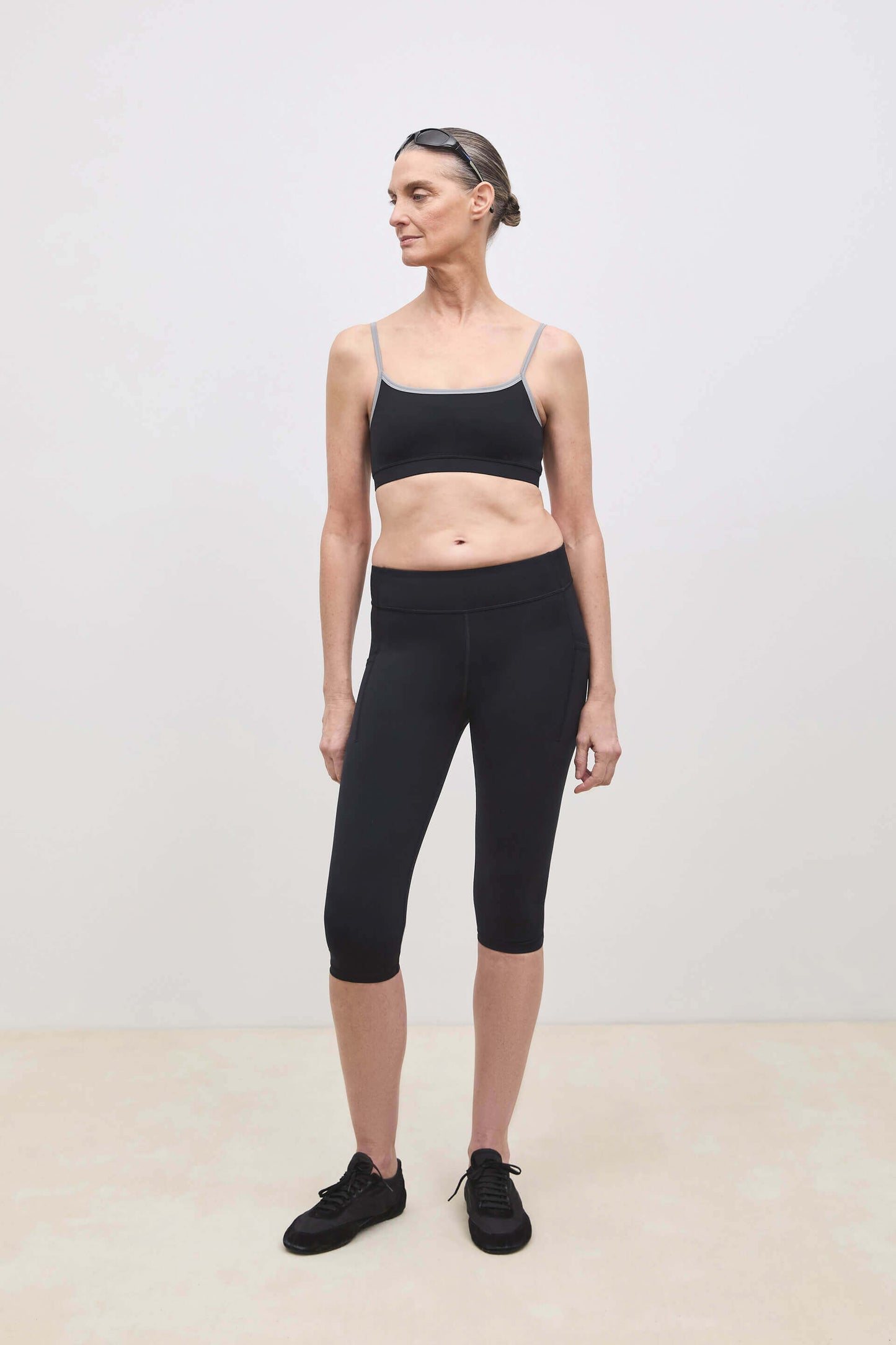Literary Sport | Lena Womens Capri Length Running Tight - Black