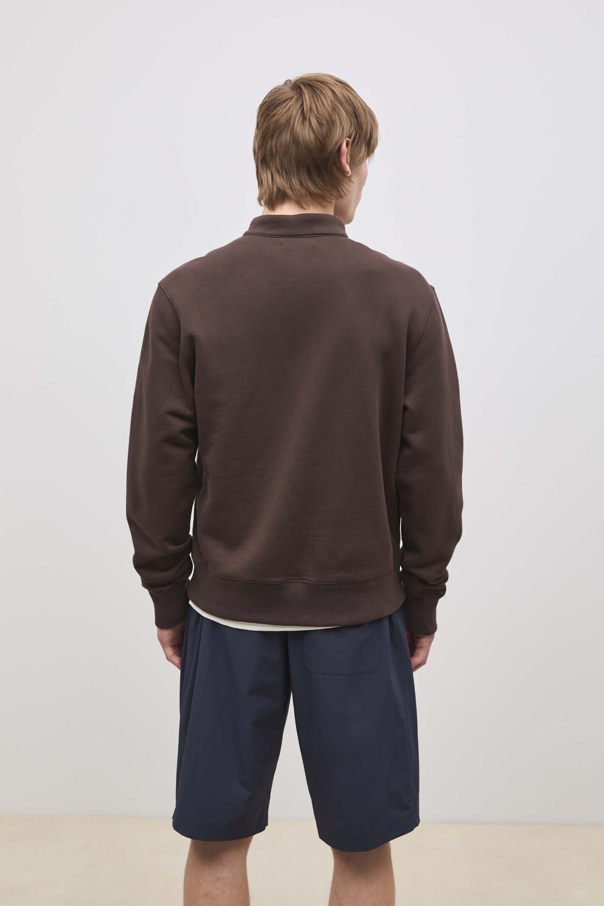 Literary Sport | Gabriel Mens Quarter Zip Sweatshirt - Ash Dark Brown