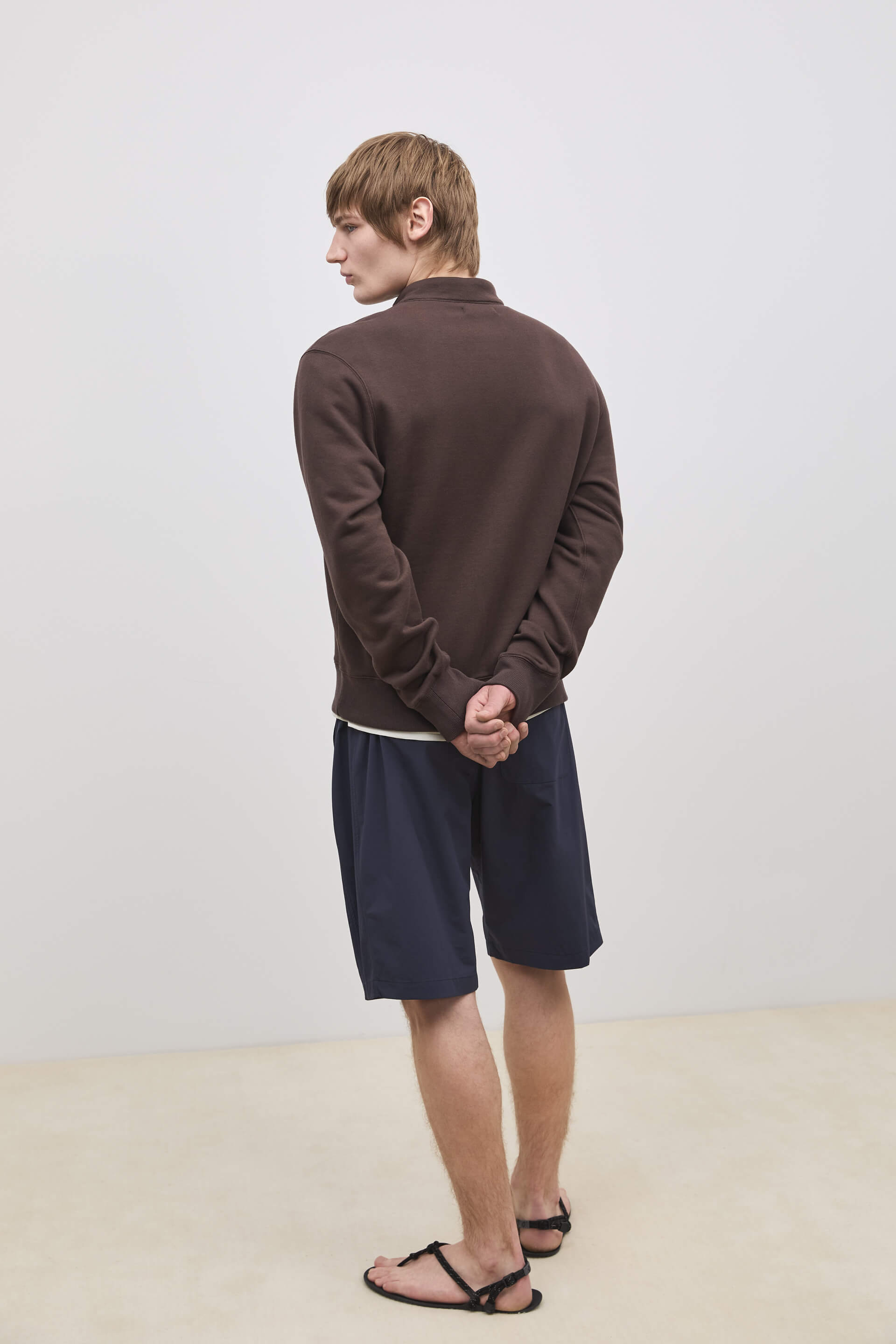 Literary Sport | Gabriel Mens Quarter Zip Sweatshirt - Ash Dark Brown