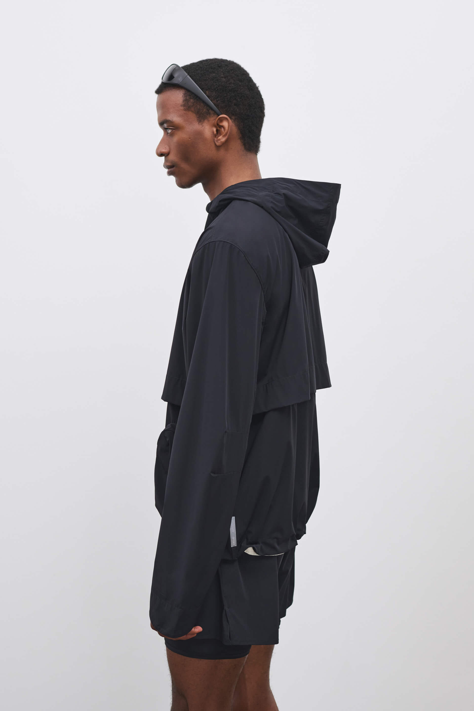 Literary Sport - Ashbery Mens Packable Running Jacket - Black - Side 