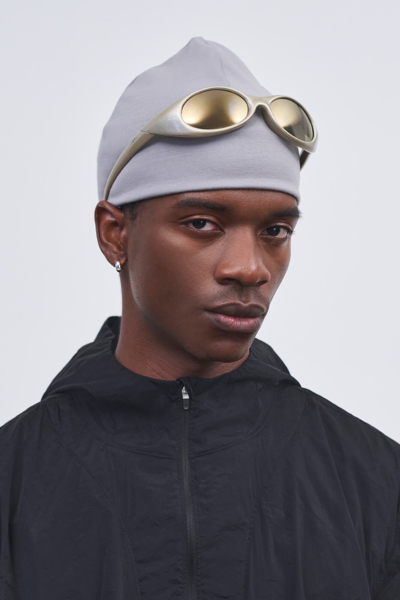 Literary Sport - Ashbery Mens Packable Running Jacket in Crinkle Nylon - Black