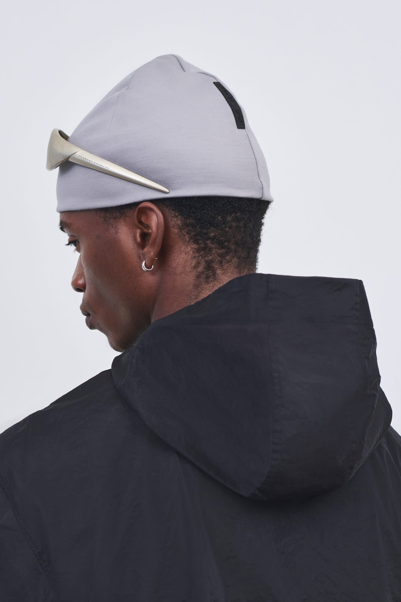 Literary Sport - Ashbery Mens Packable Running Jacket in Crinkle Nylon - Black