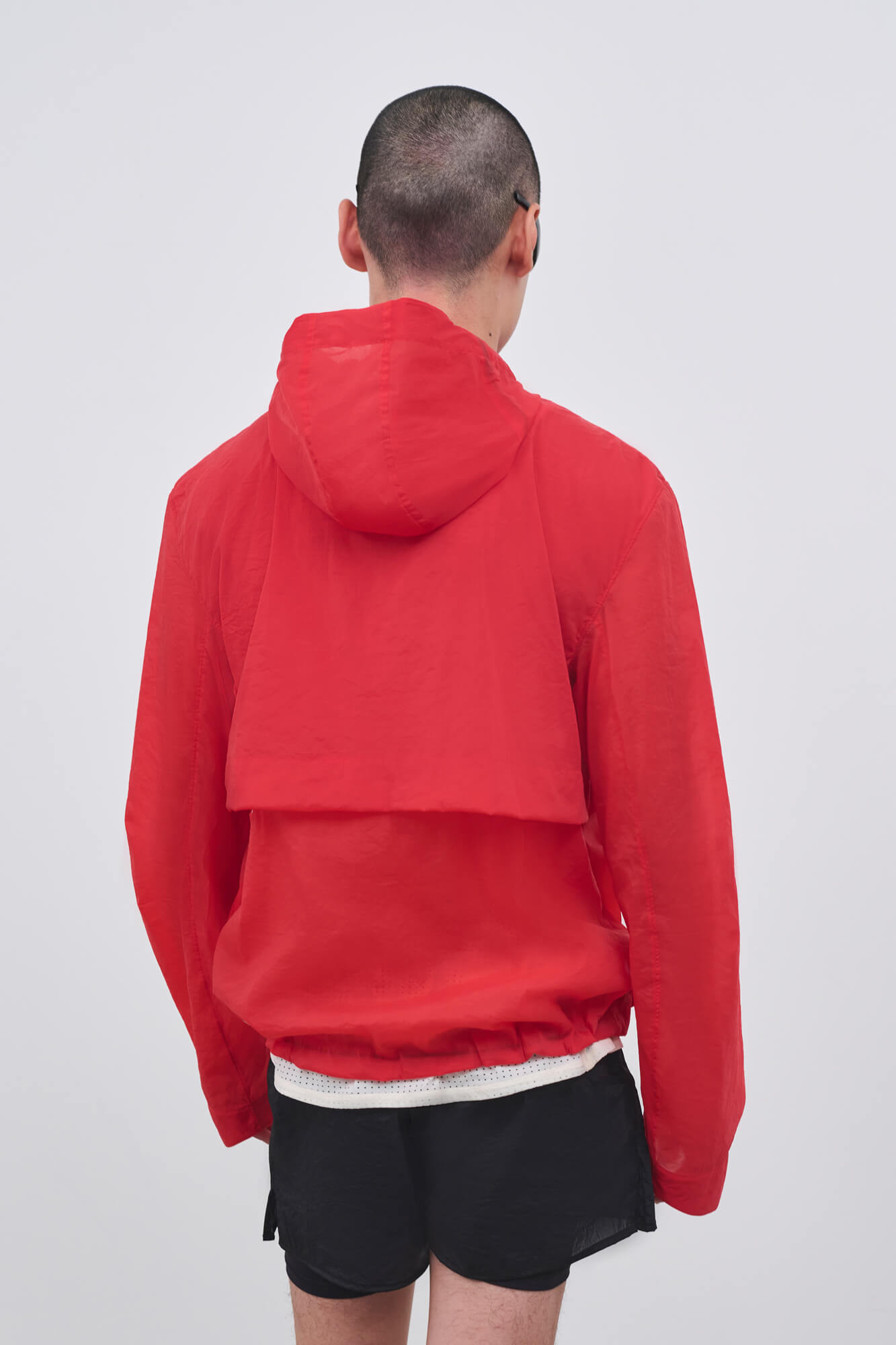Literary Sport - Ashbery Mens Packable Running Jacket in Crinkle Nylon - Scarlet