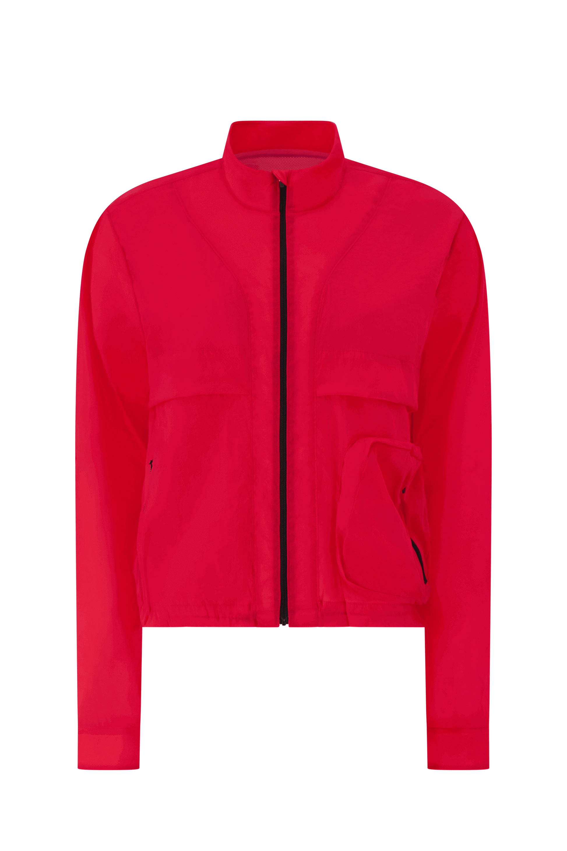 Literary Sport - Womens Celeste Packable Running Jacket with Strand Collar - Scarlet Red