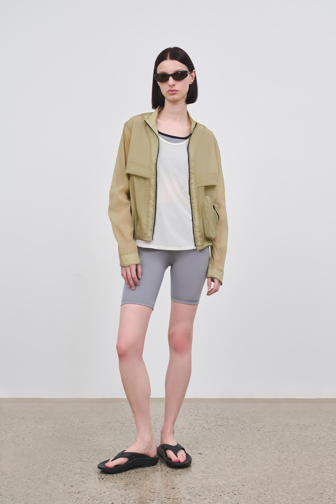 Literary Sport - Womens Celeste Packable Running Jacket with Strand Collar - Tan