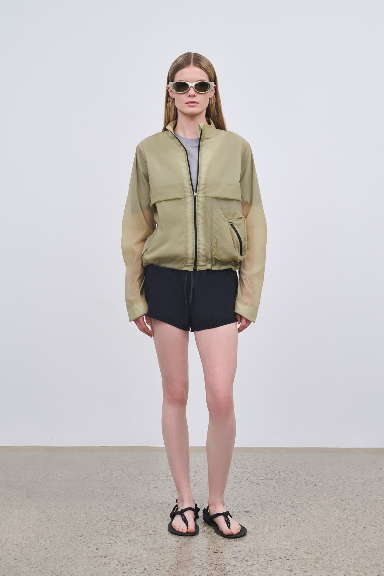 Literary Sport - Womens Celeste Packable Running Jacket with Strand Collar - Tan