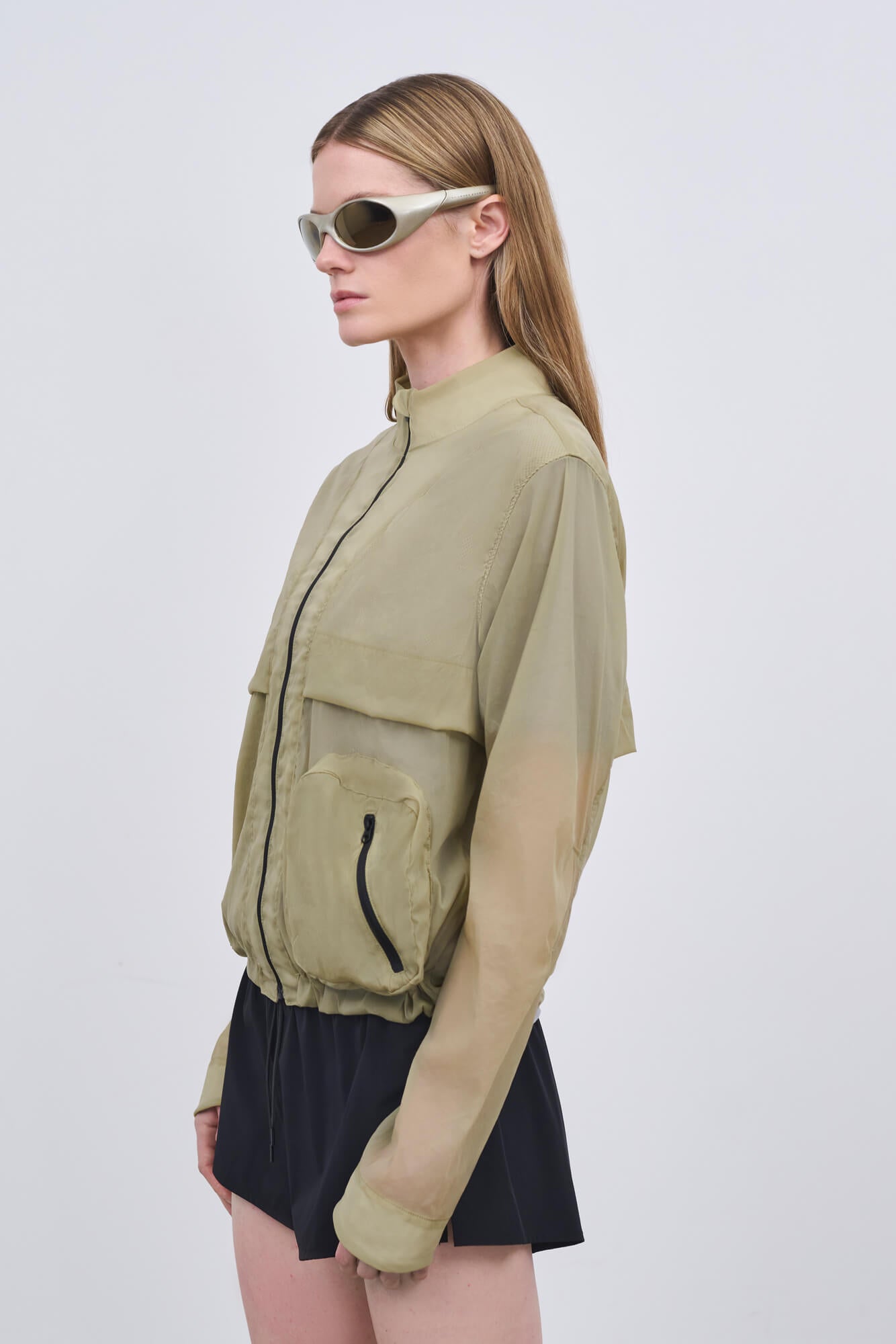 Literary Sport - Womens Celeste Packable Running Jacket with Strand Collar - Tan