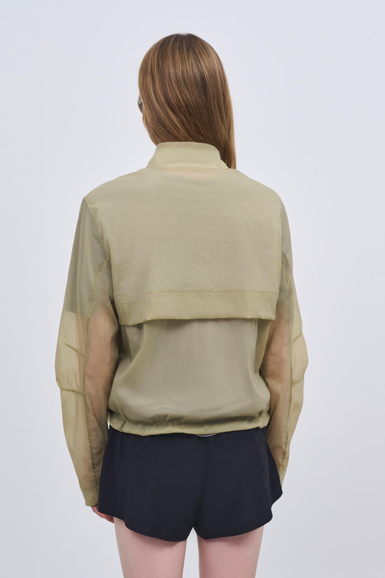 Literary Sport - Womens Celeste Packable Running Jacket with Strand Collar - Tan