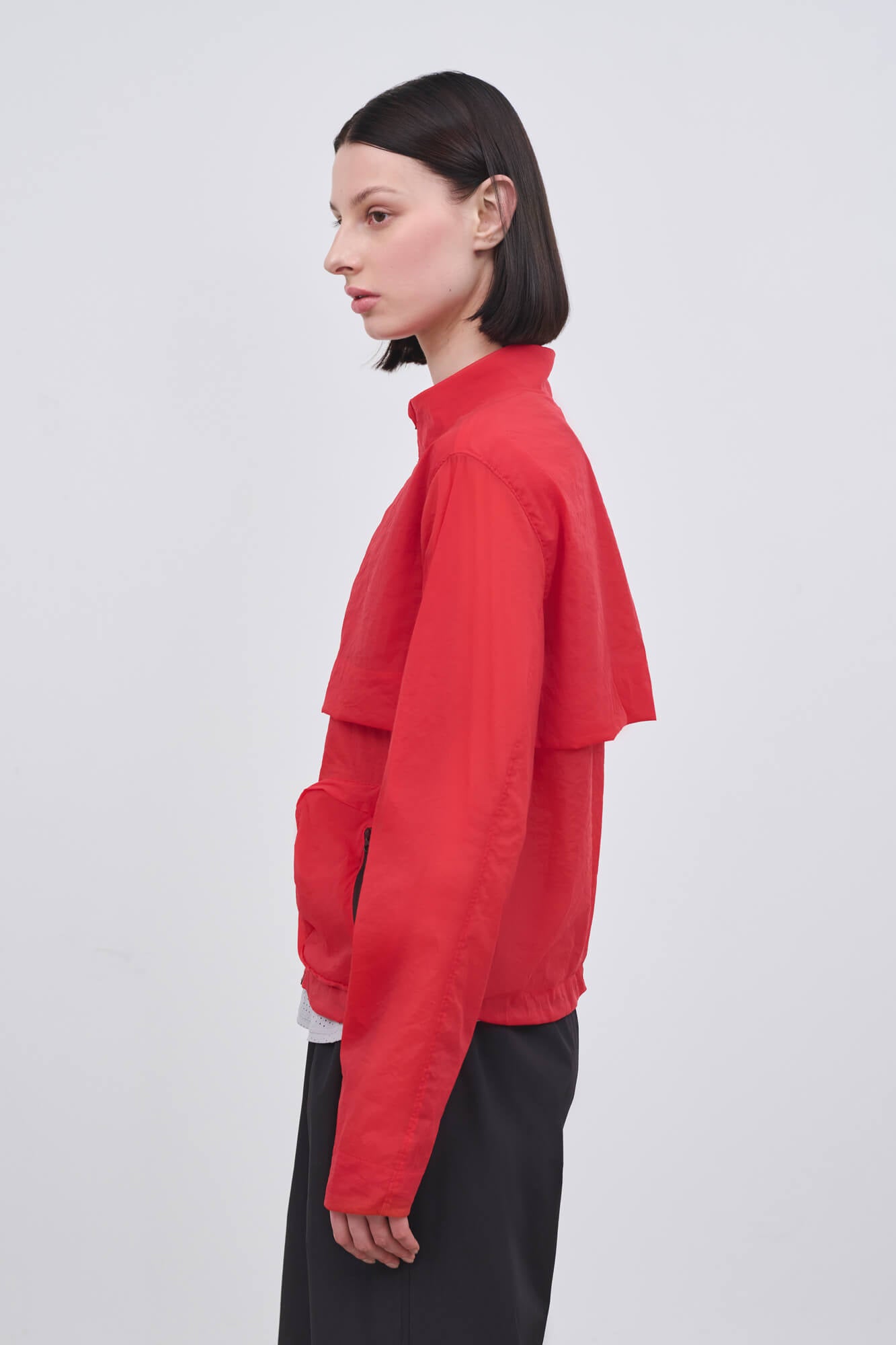 Literary Sport - Womens Celeste Packable Running Jacket with Strand Collar - Scarlet Red