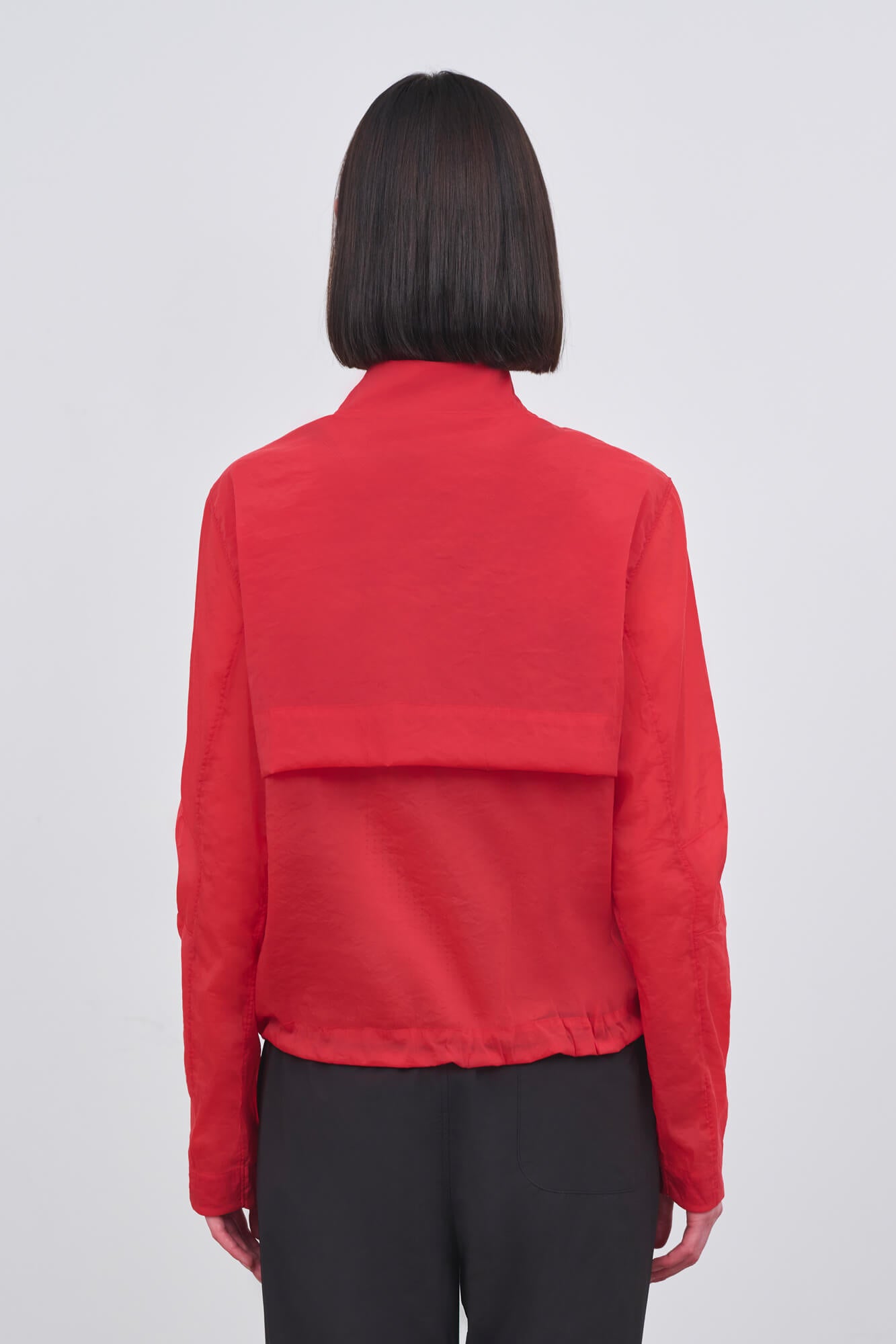 Literary Sport - Womens Celeste Packable Running Jacket with Strand Collar - Scarlet Red